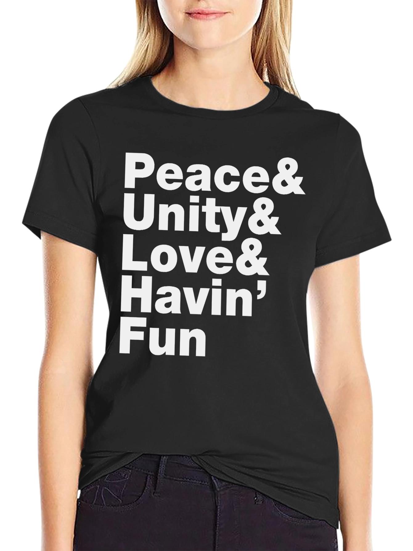 Black Peace, Unity, Love & Havin' Fun T-Shirt view 2