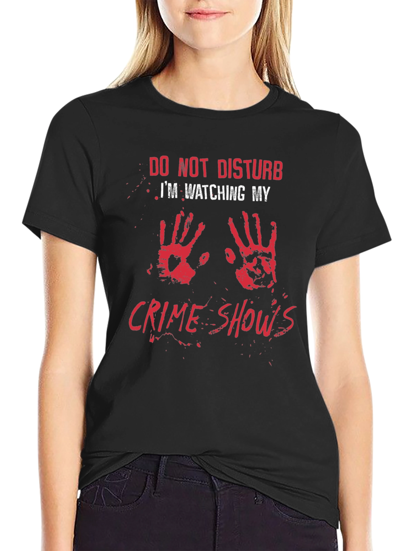 Black Crime Show Fan T-Shirt: Do Not Disturb Graphic Tee view 2