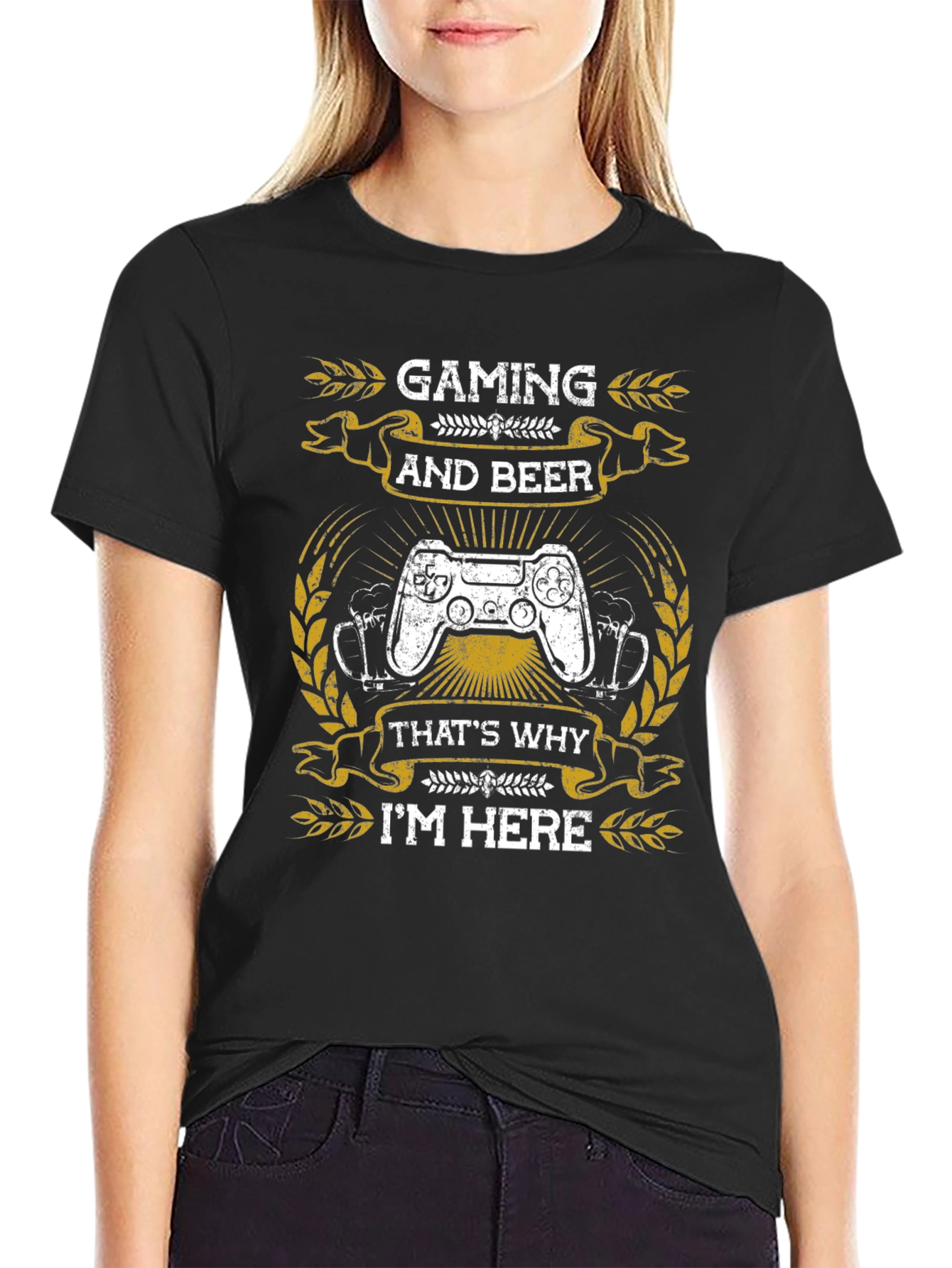 Black Gaming and Beer T-Shirt - Gamer's Tee view 2