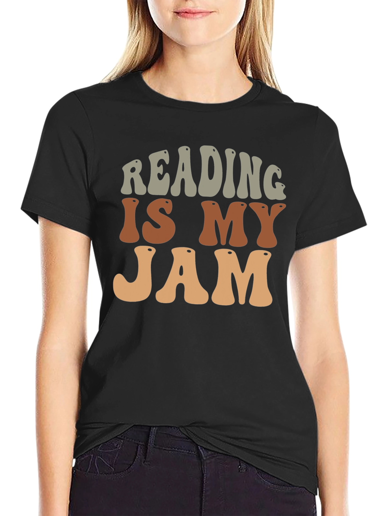 Black Reading Is My Jam Retro Graphic Tee view 2