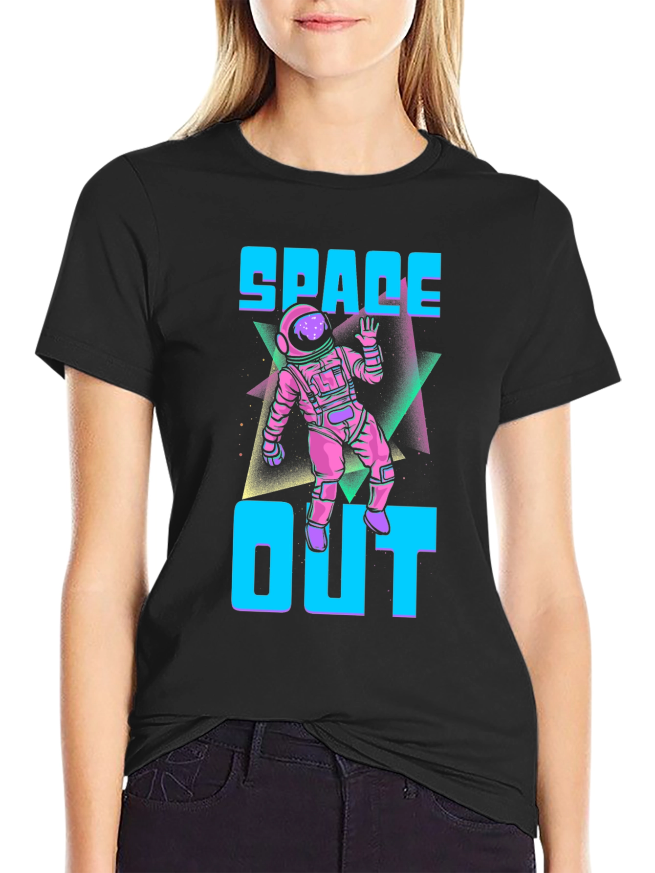 Black Space Out Graphic T-Shirt view 2