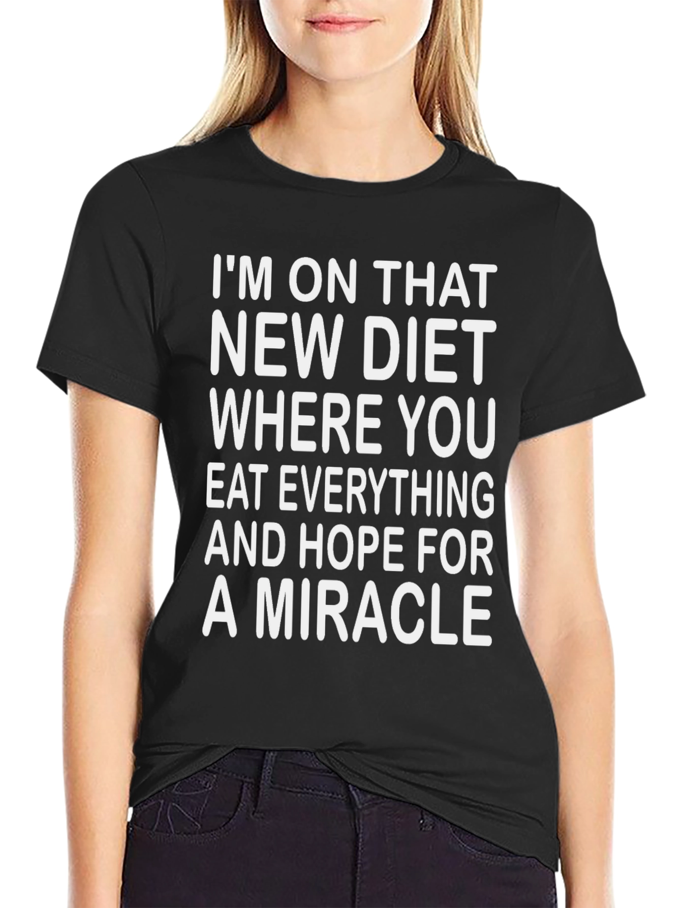 Black Miracle Diet T-Shirt - Eat Everything & Hope! view 2