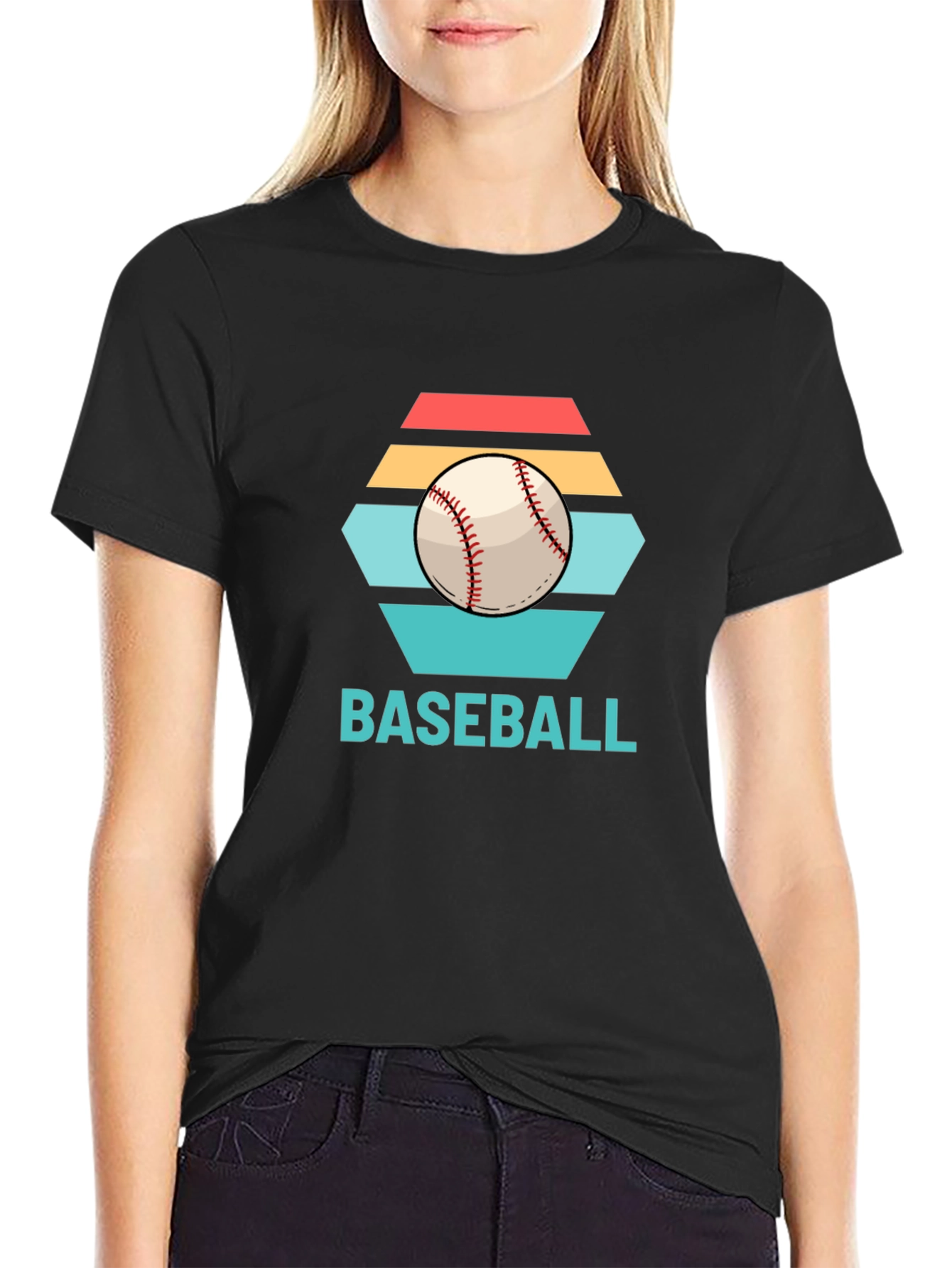 Black Baseball Graphic Tee - Retro Style view 2