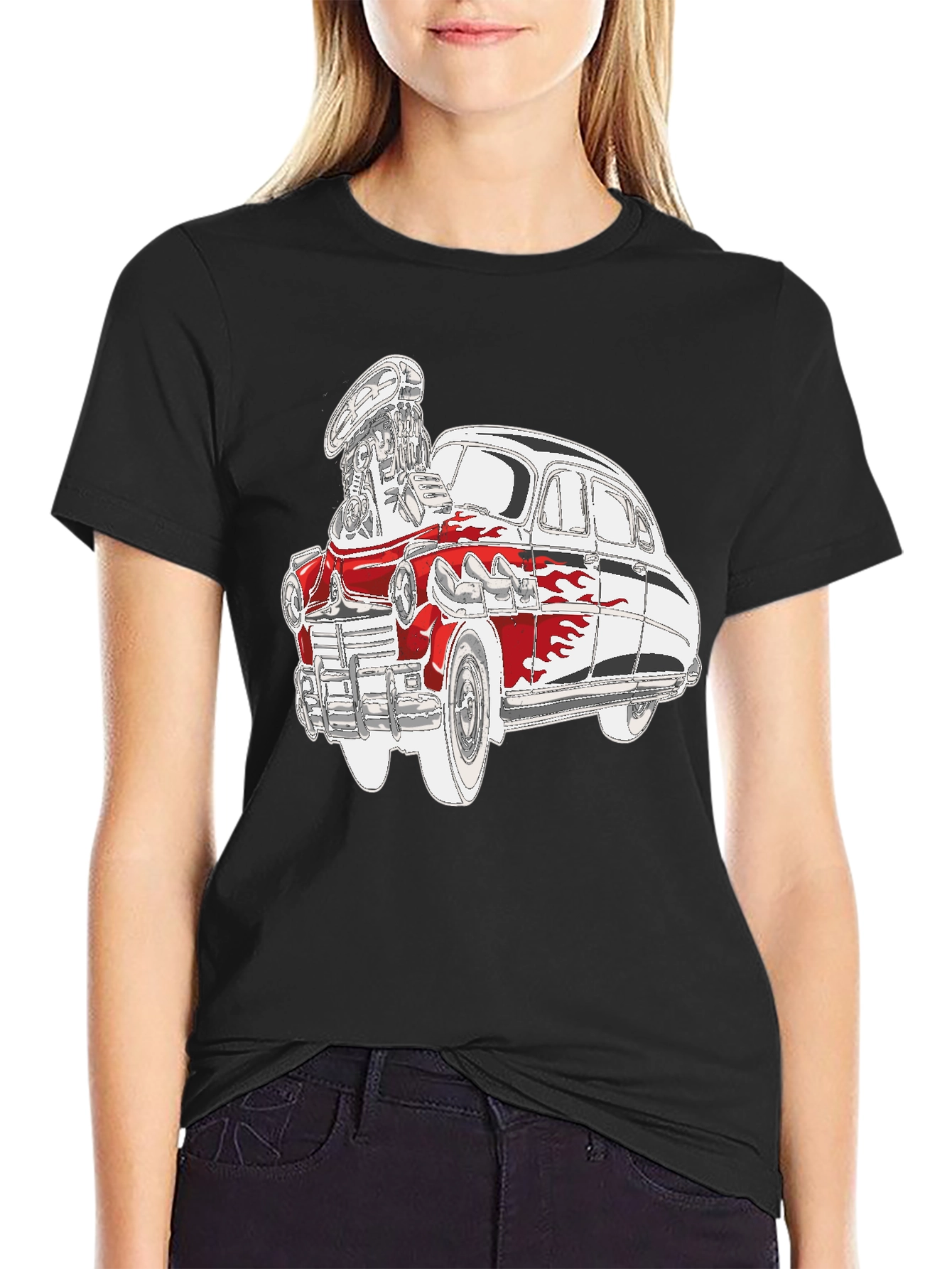 Black Vintage Car Graphic Tee view 2
