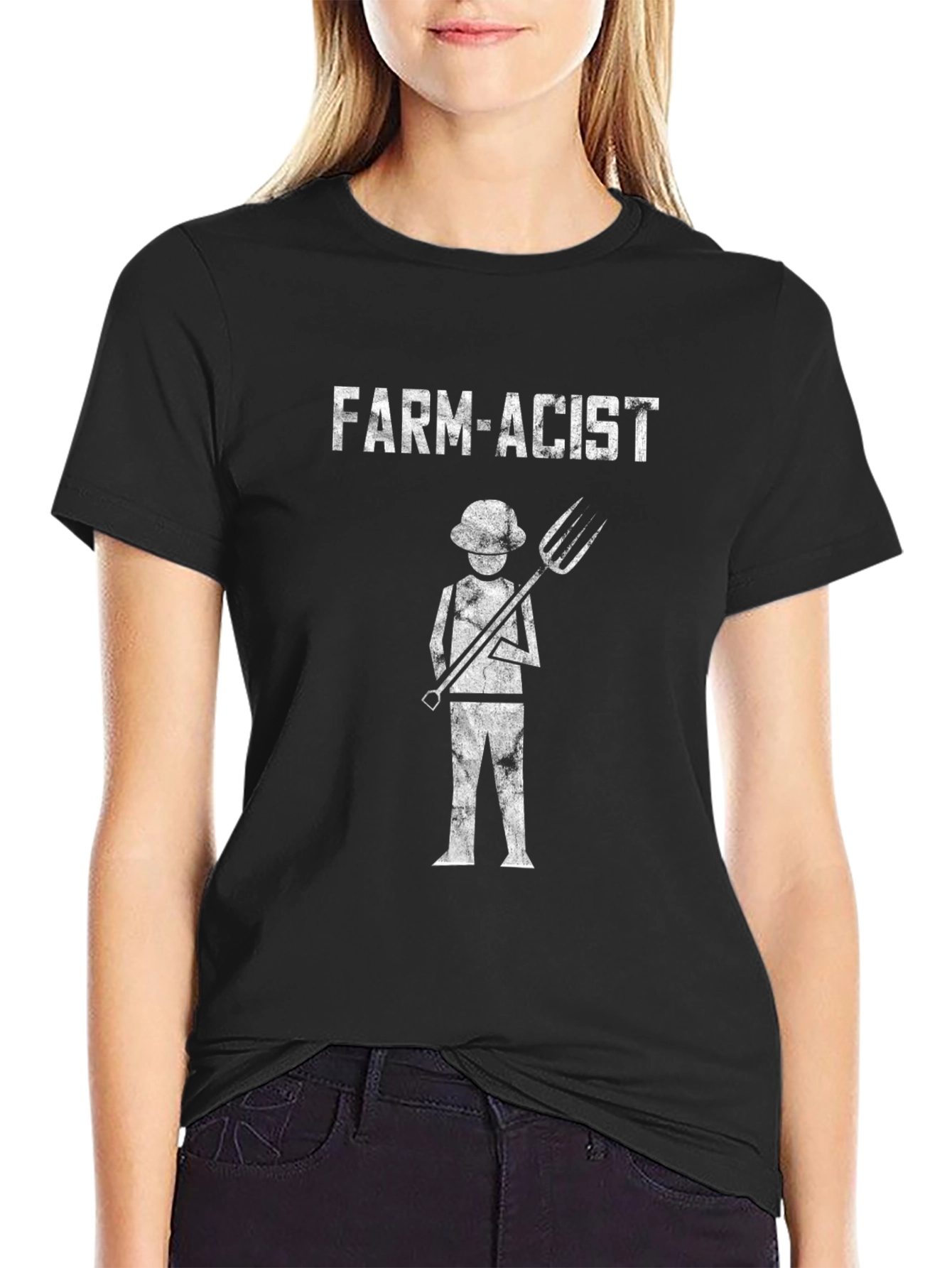 Black Farm-acist T-Shirt - Funny Farmer Pharmacy Gift view 2