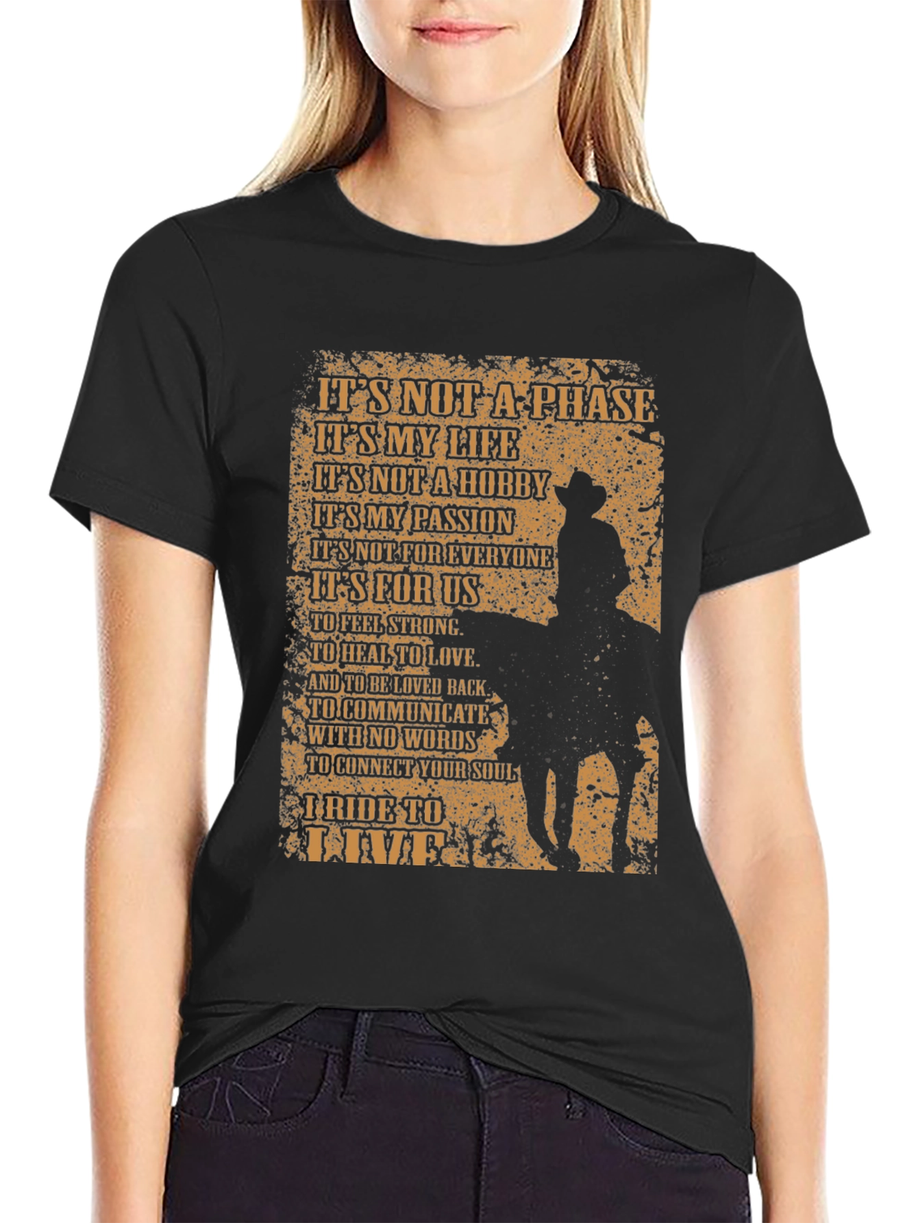Black Cowboy Spirit Graphic T-Shirt - Ride to Live view 2