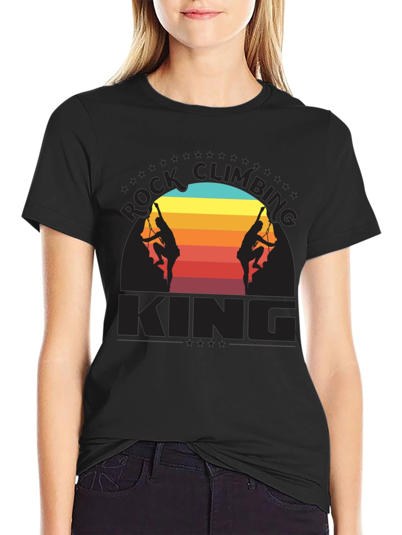 Black Rock Climbing King Graphic T-Shirt view 2