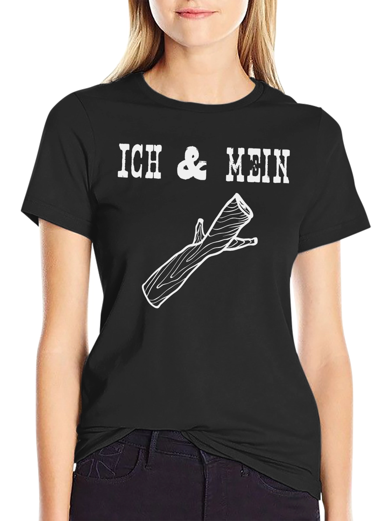 Black Ich & Mein Wood T-Shirt - Funny German Humor Tee view 2