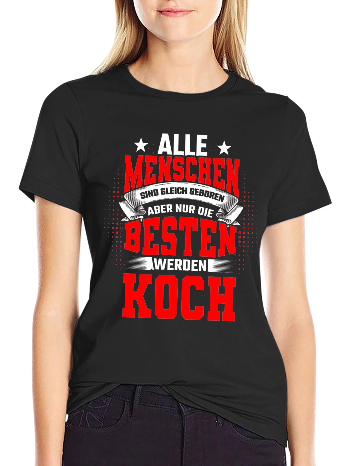 Black Alle Menschen Koch T-Shirt - Funny Chef Tee view 2