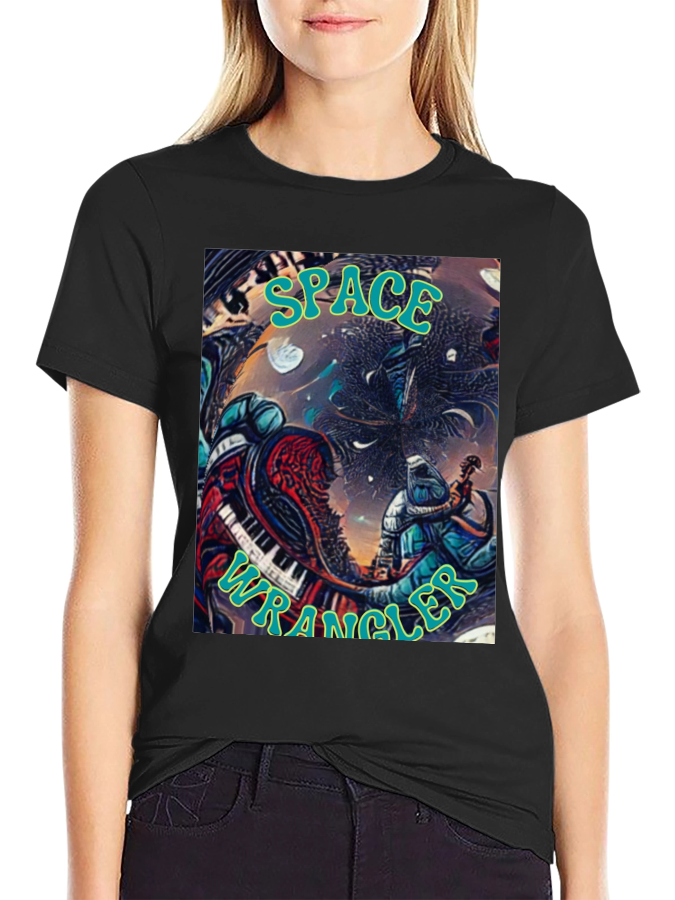 Black Space Wrangler Graphic T-Shirt view 2