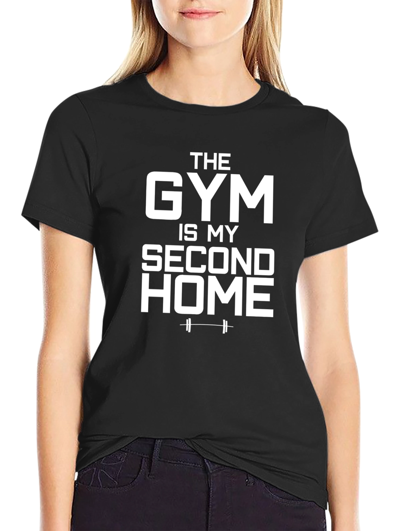 Black Gym Is My Second Home Graphic Tee - Black view 2