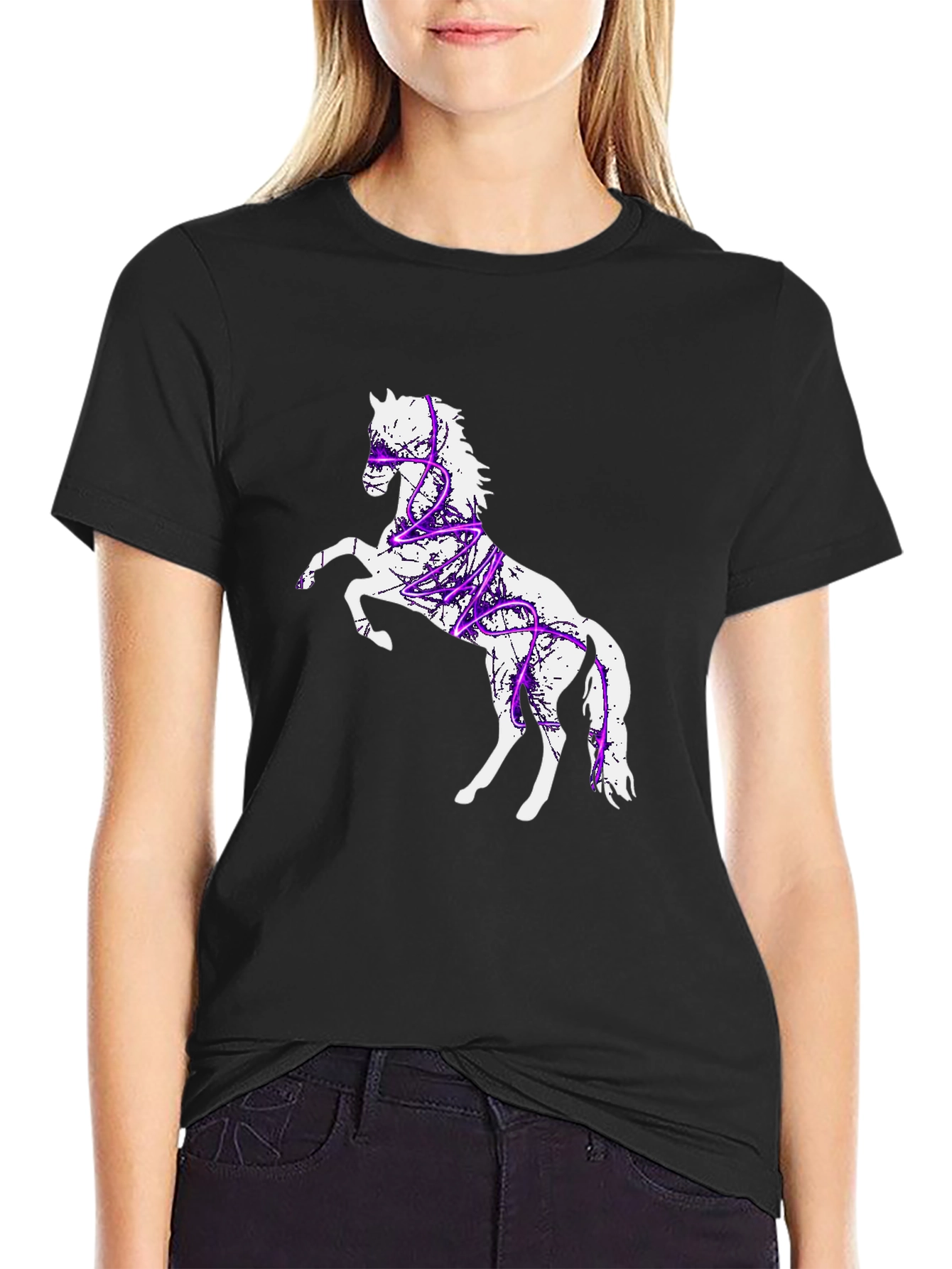 Black Horse Graphic T-Shirt - Black view 2