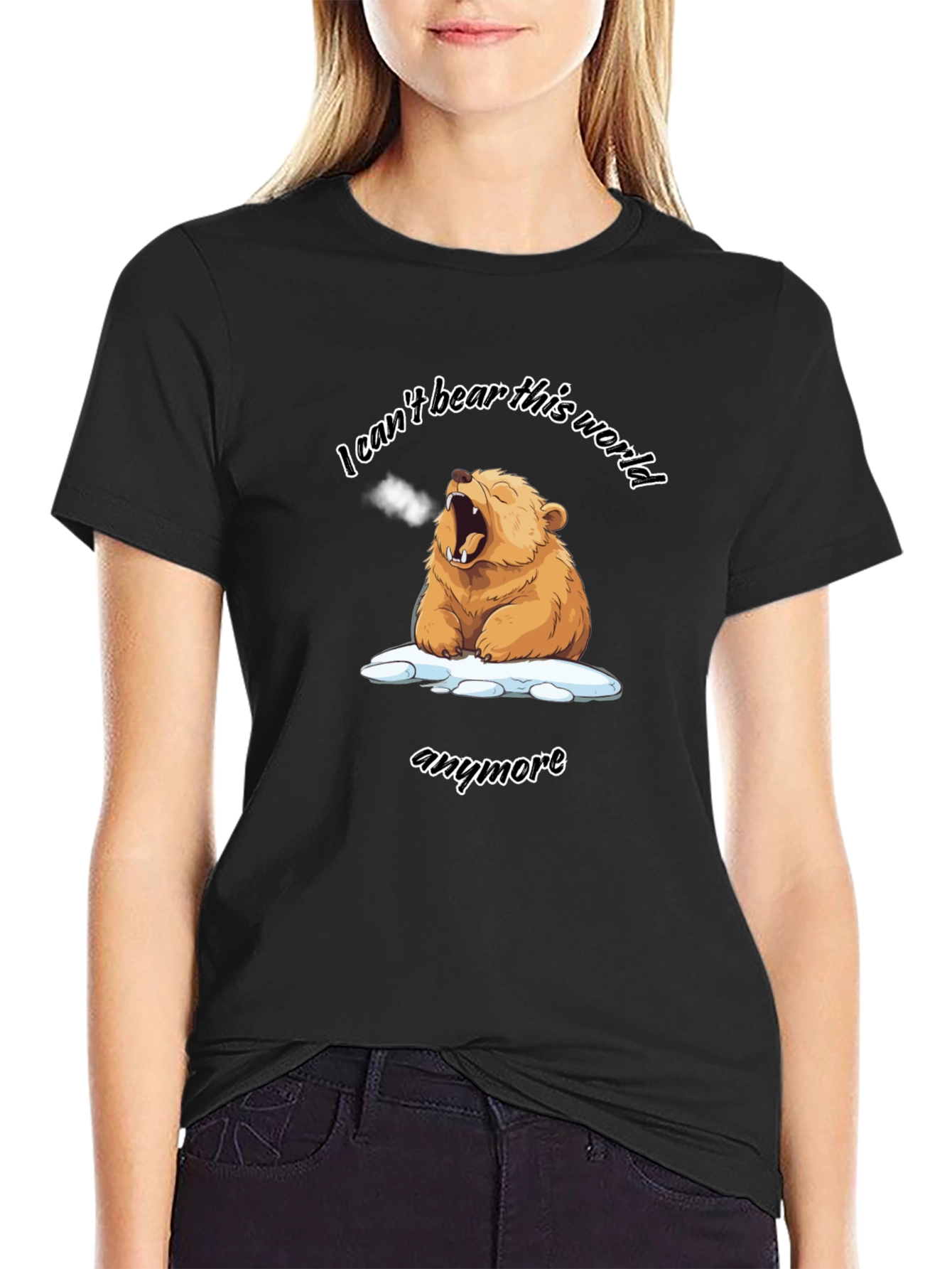 Black I Can't Bear This World T-Shirt view 2