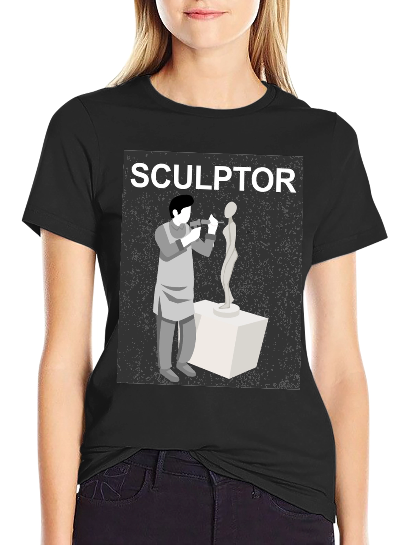 Black Sculptor T-Shirt - Artistic Design view 2