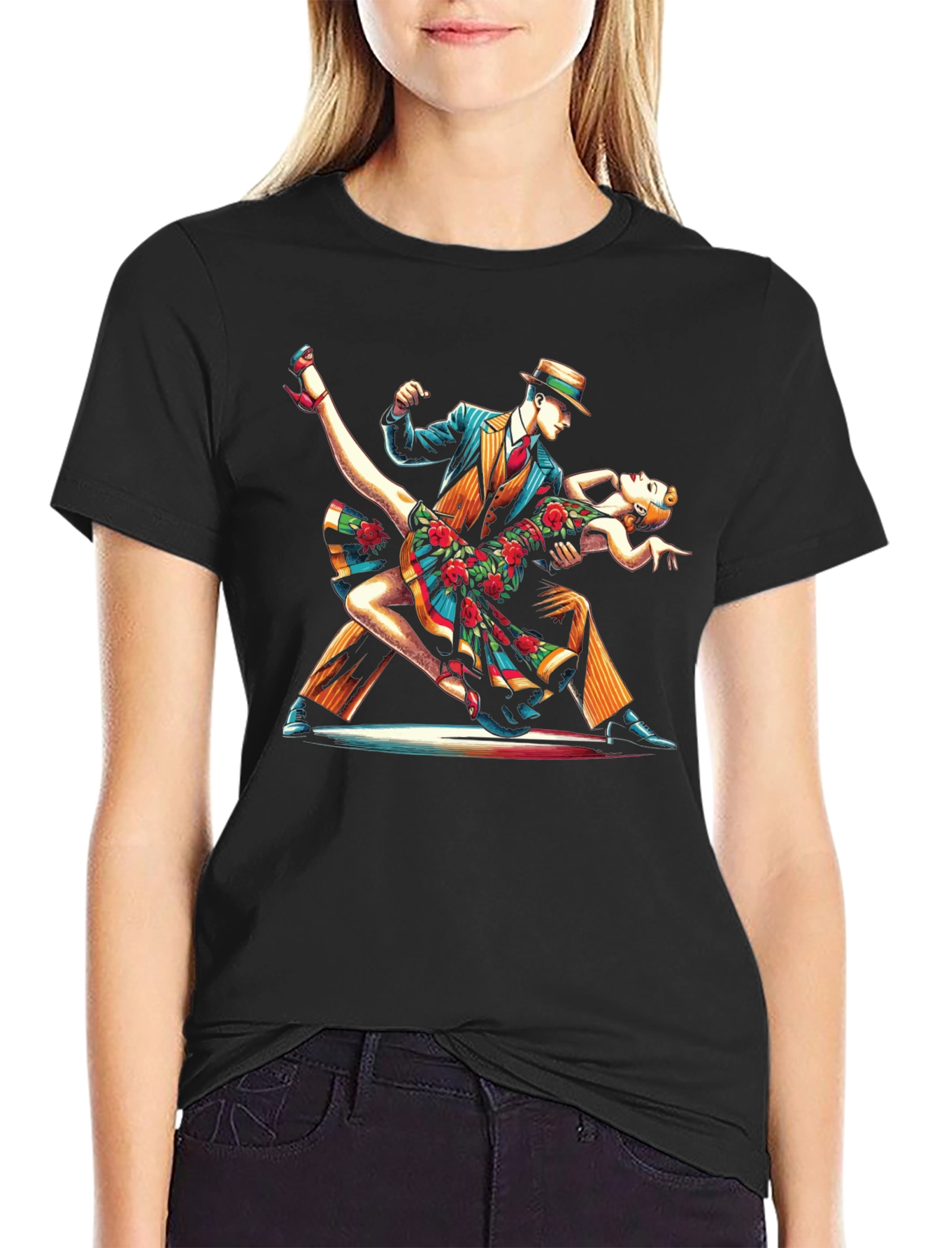 Black Vintage Dance Graphic Tee view 2