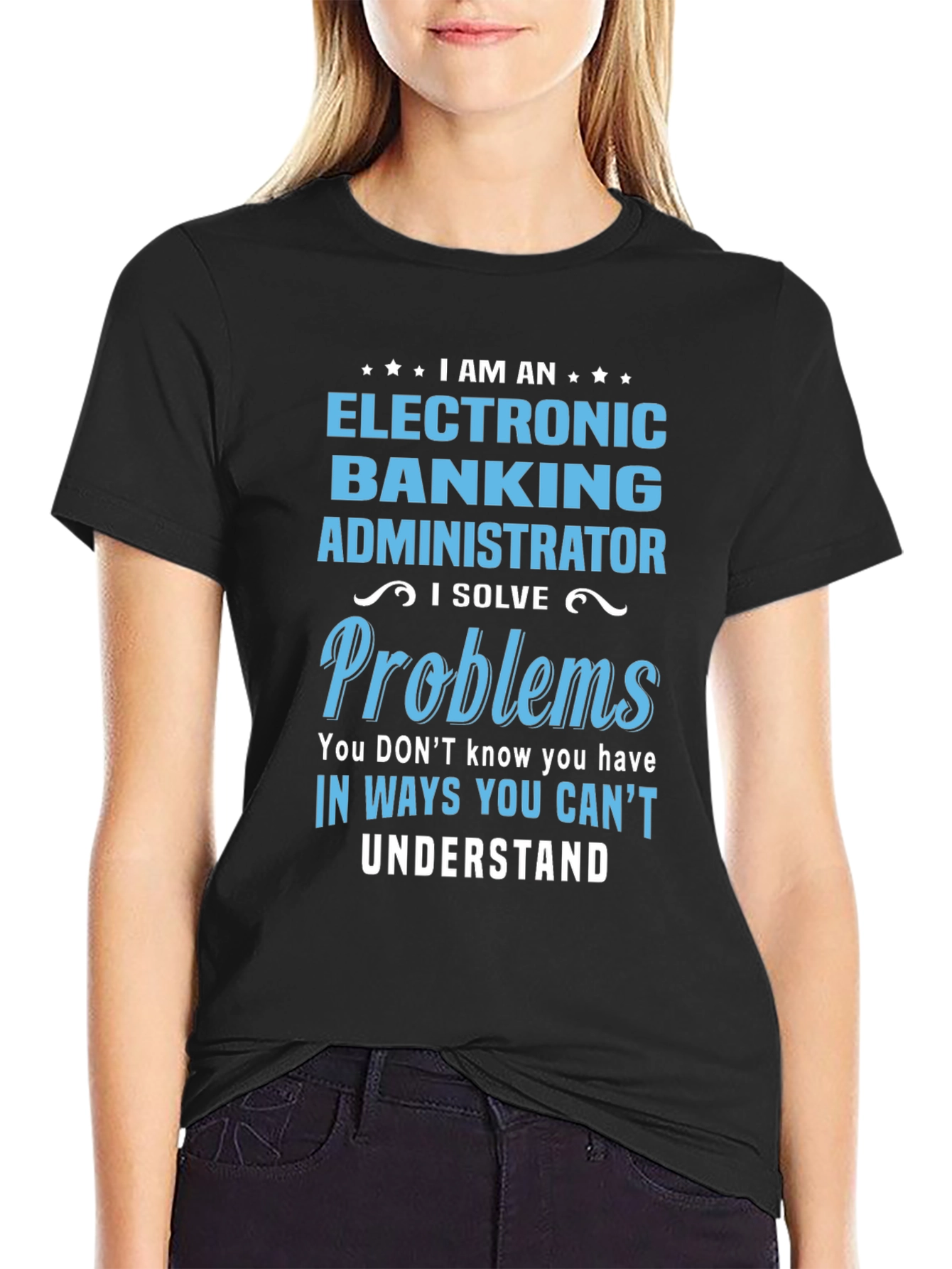 Black Electronic Banking Administrator T-Shirt view 2