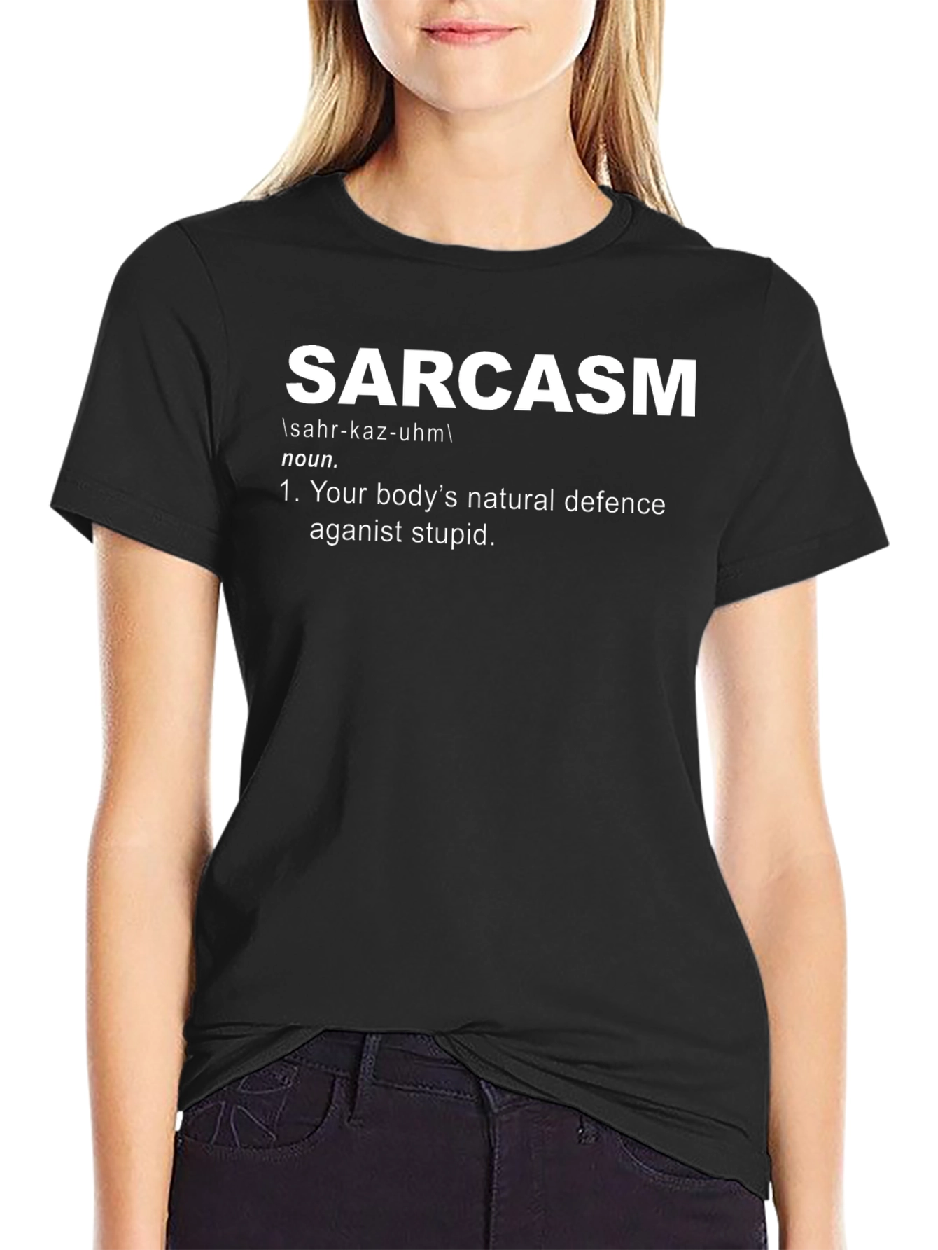 Black Sarcasm Definition Graphic T-Shirt view 2