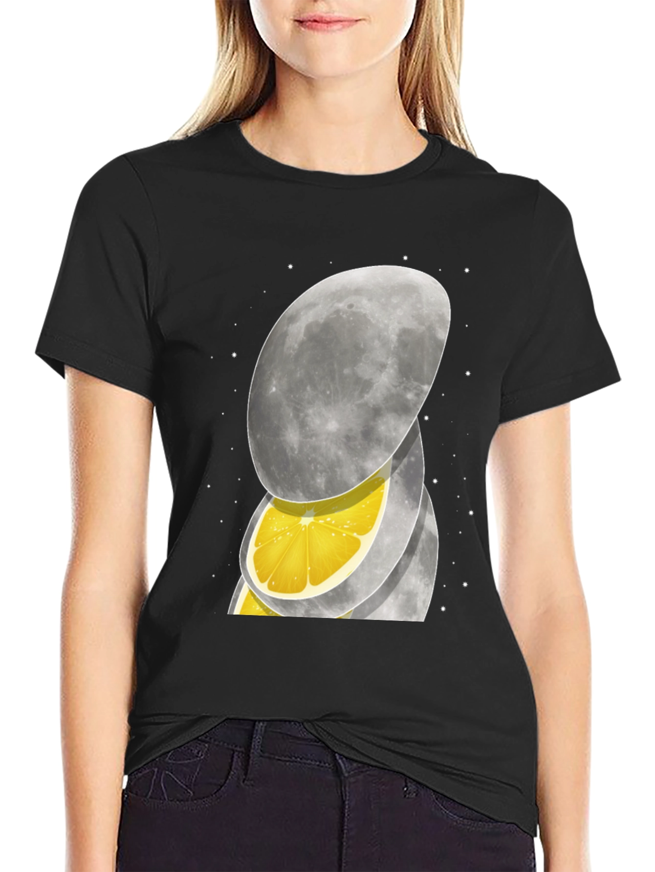 Black Lemon Moon Graphic Tee - Unique Design! view 2