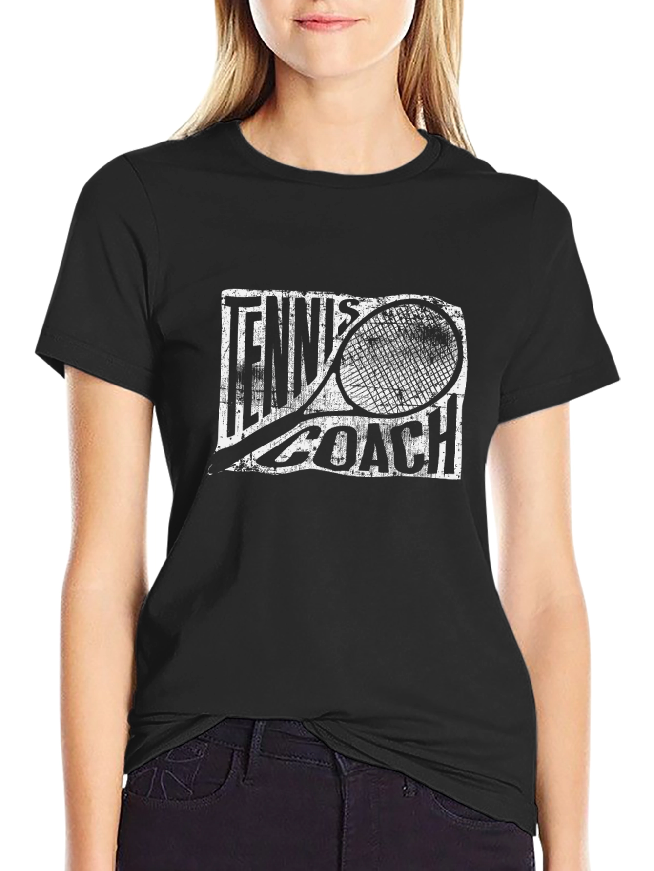 Black Tennis Coach Graphic T-Shirt view 2
