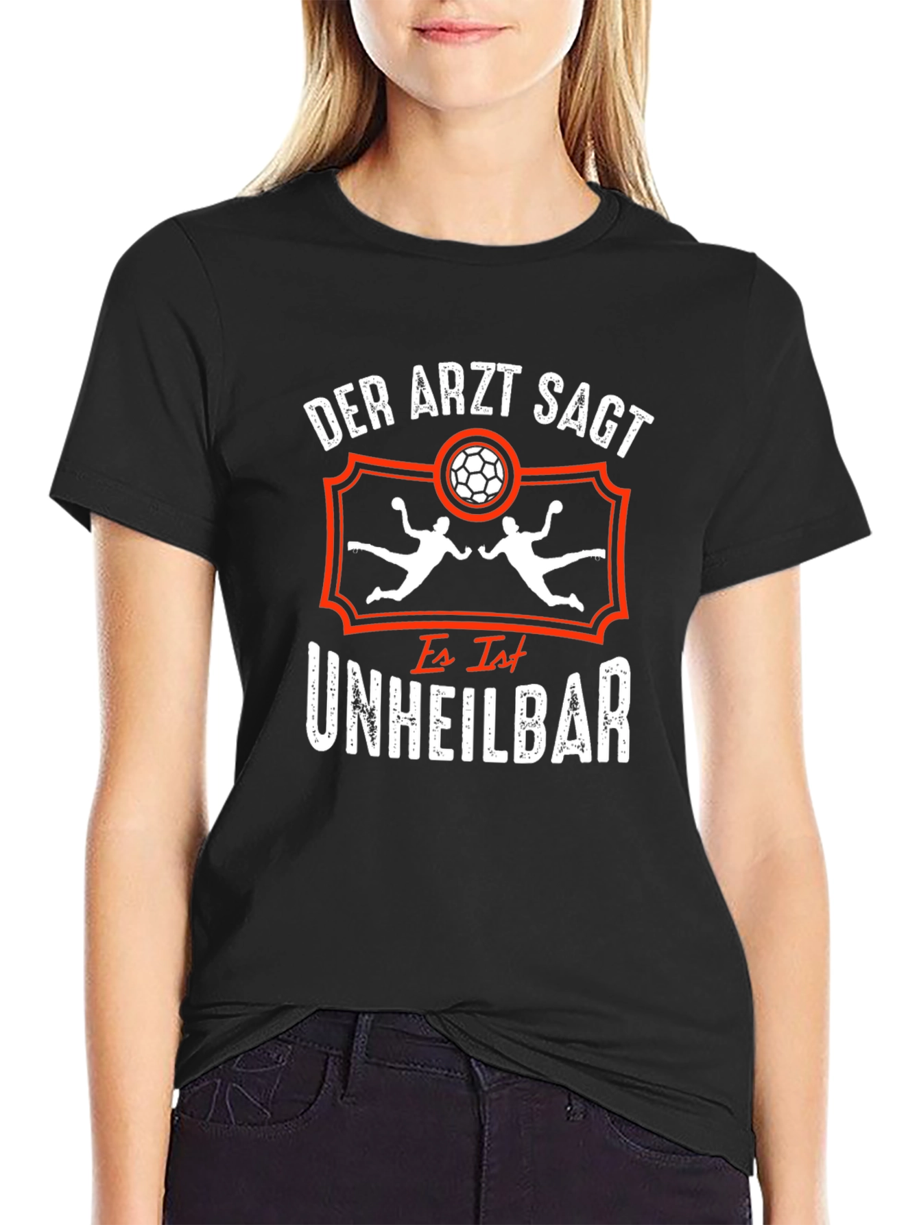 Black Handball Addict T-Shirt: Der Arzt Sagt Unheilbar view 2