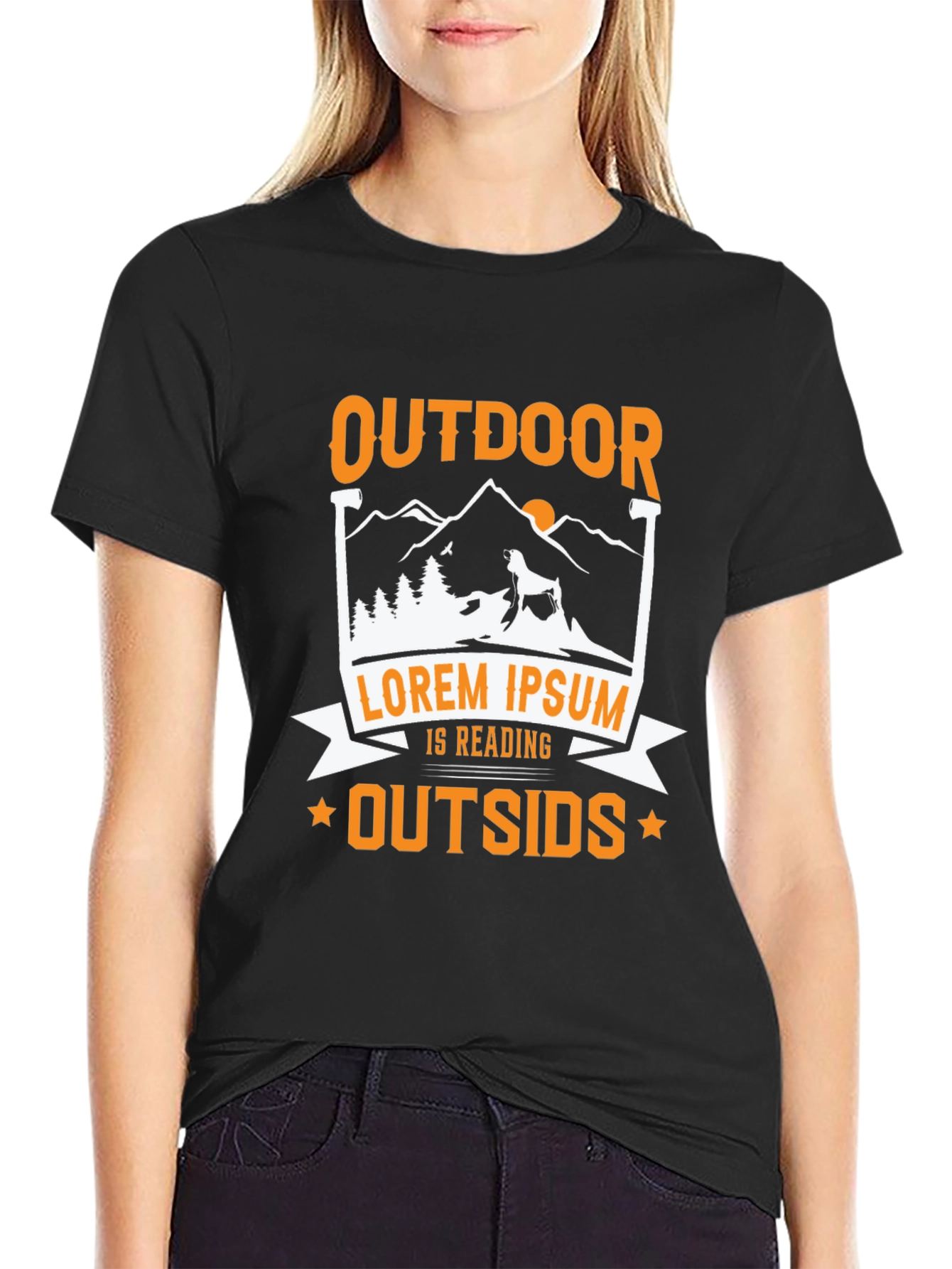 Black Outdoor Reading Graphic Tee view 2