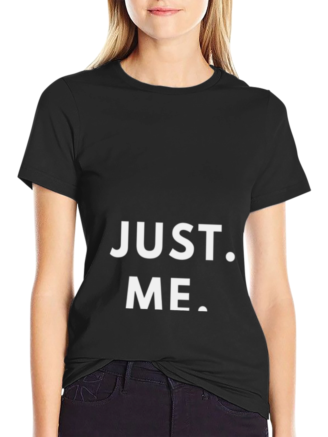 Black Just Me Graphic Print Black T-Shirt view 2