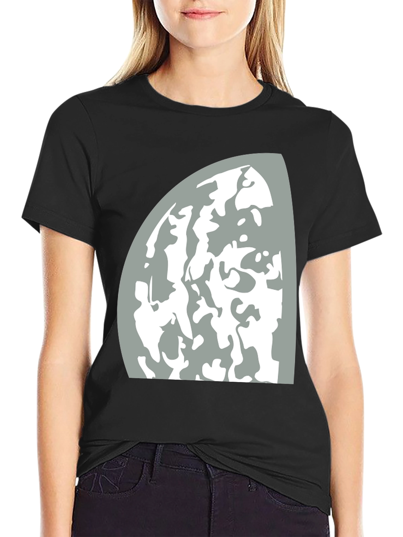 Black Abstract Graphic Tee - Stylish Comfort view 2