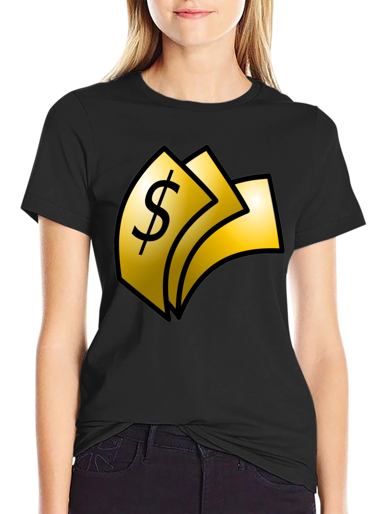 Black Money Graphic T-Shirt - Black view 2