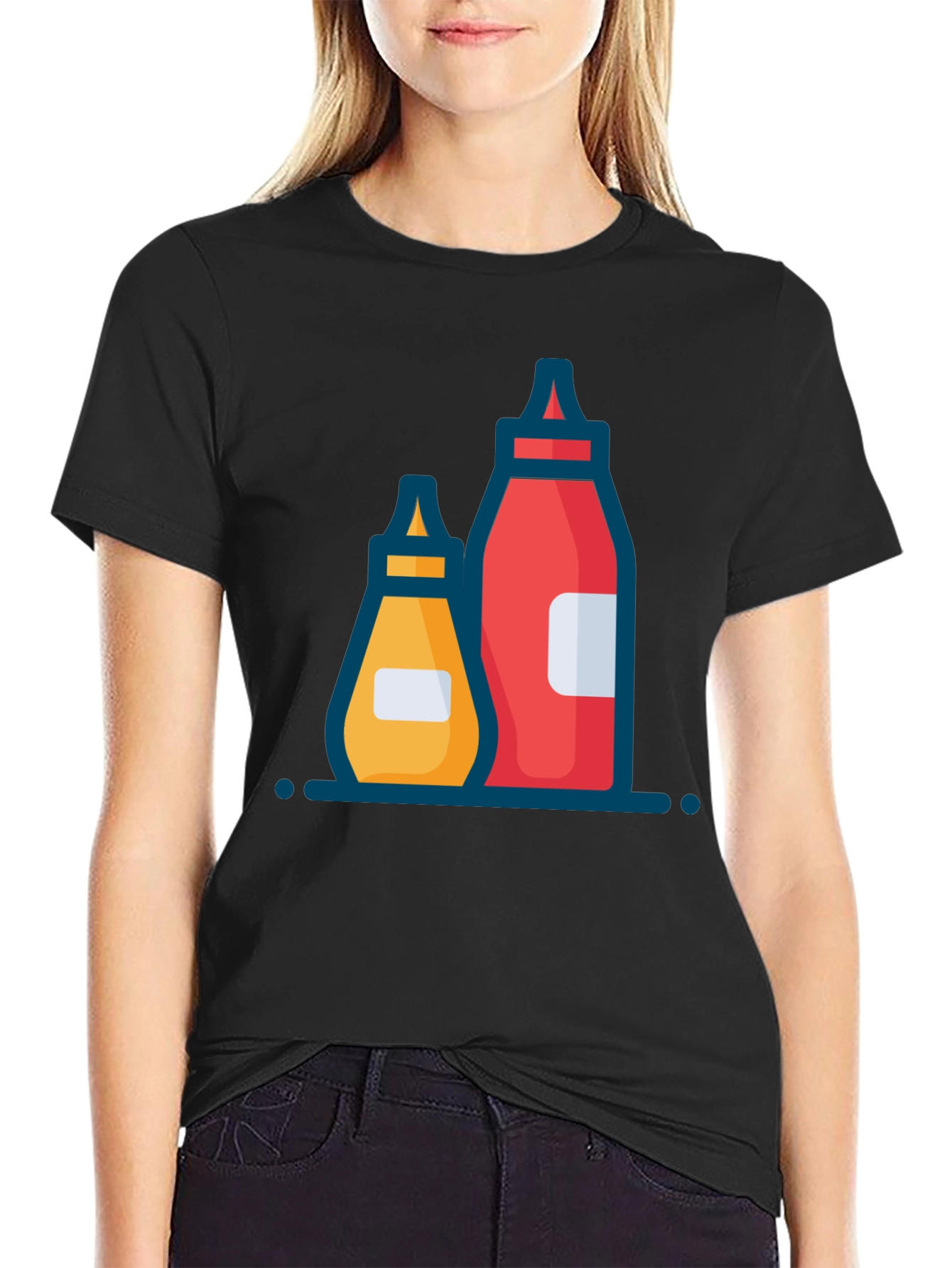 Black Ketchup & Mustard Graphic Tee view 2