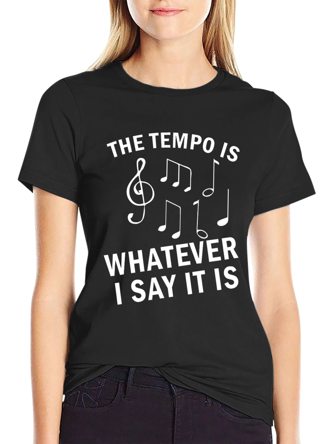 Black Tempo Music T-Shirt - Funny Musician Tee view 2