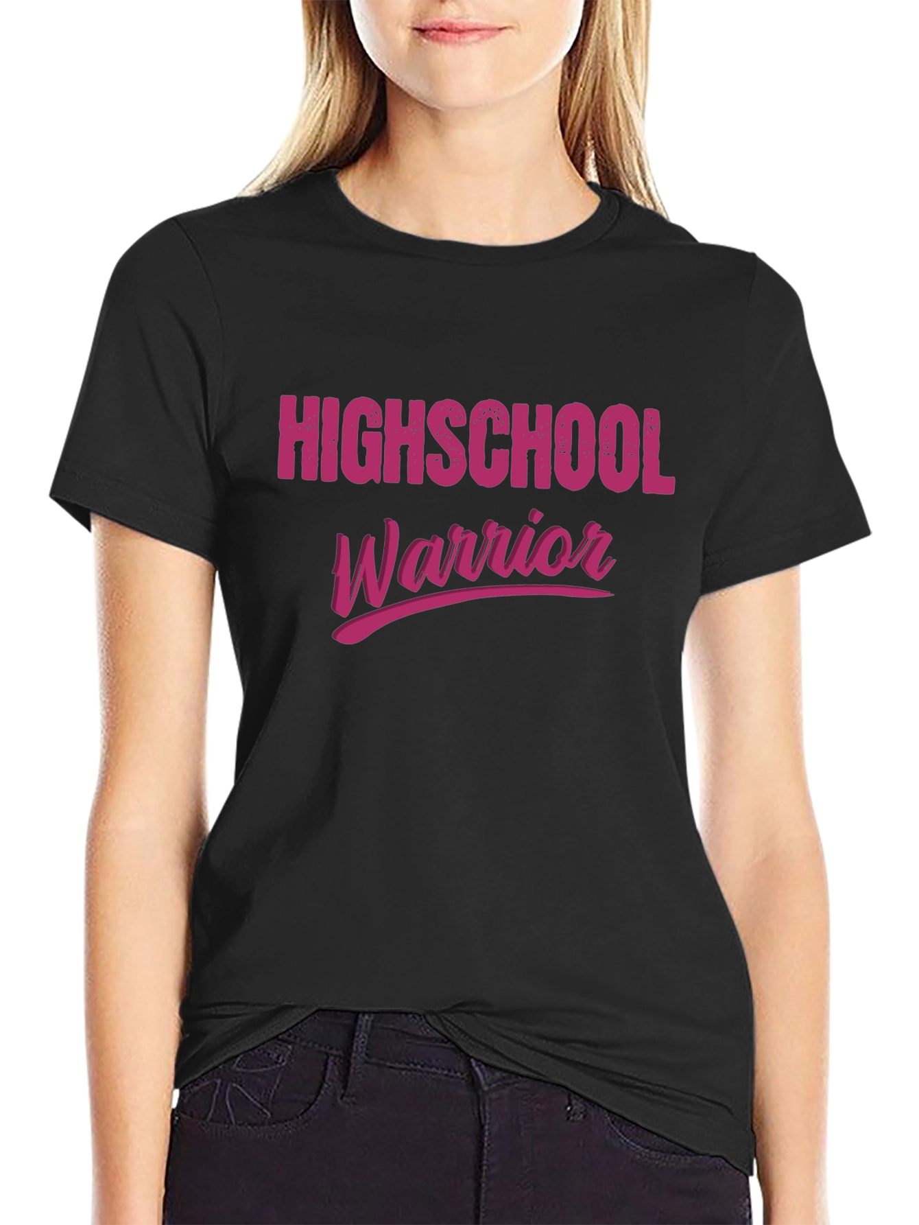 Black Highschool Warrior T-Shirt - Black view 2