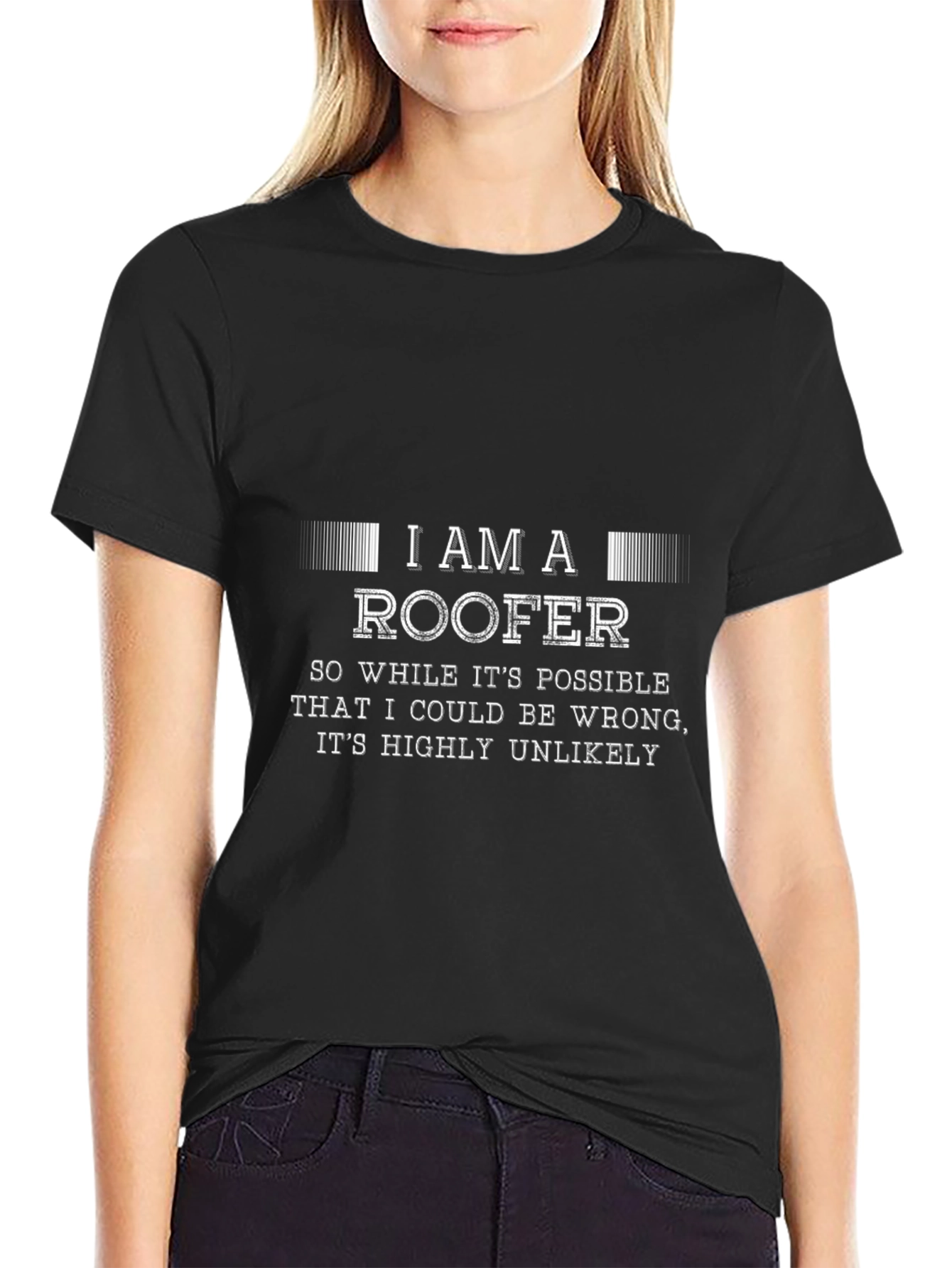 Black I Am A Roofer Graphic T-Shirt view 2
