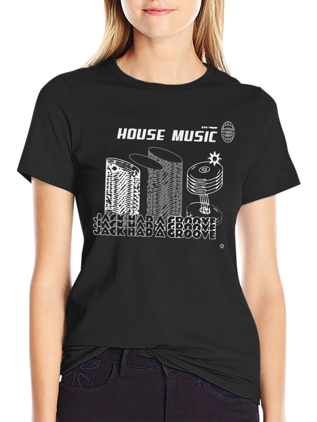 Black House Music Graphic T-Shirt view 2