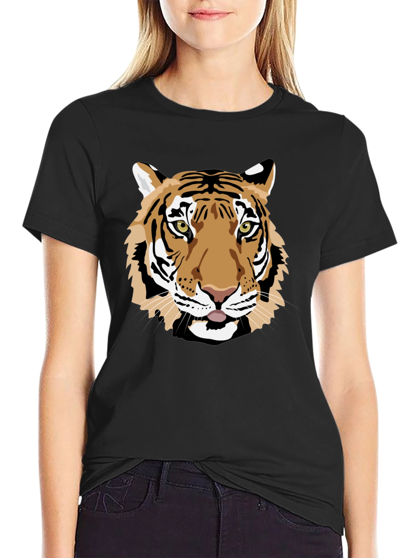 Black Tiger Graphic Black Tee view 2