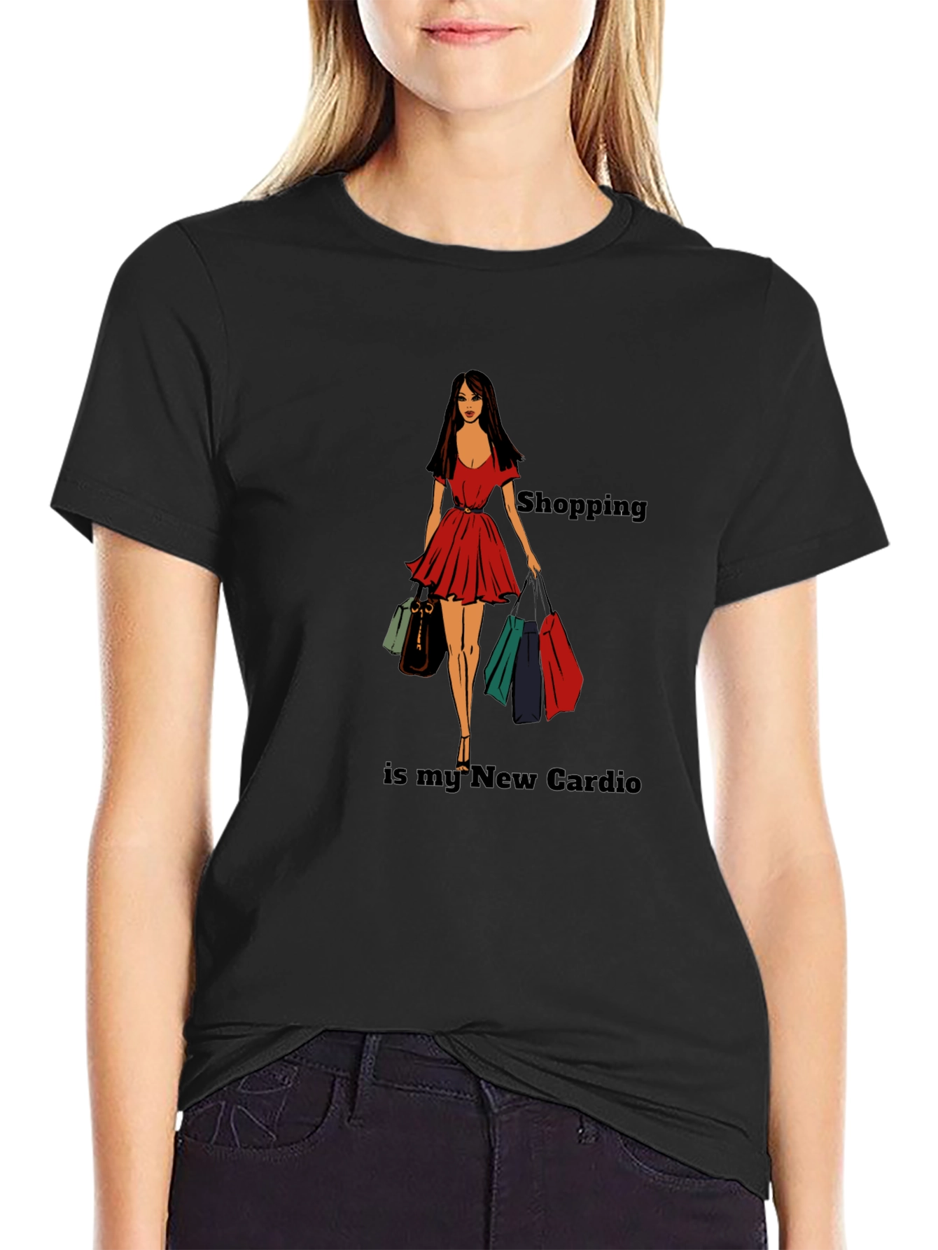 Black Shopping is My Cardio Graphic T-Shirt view 2