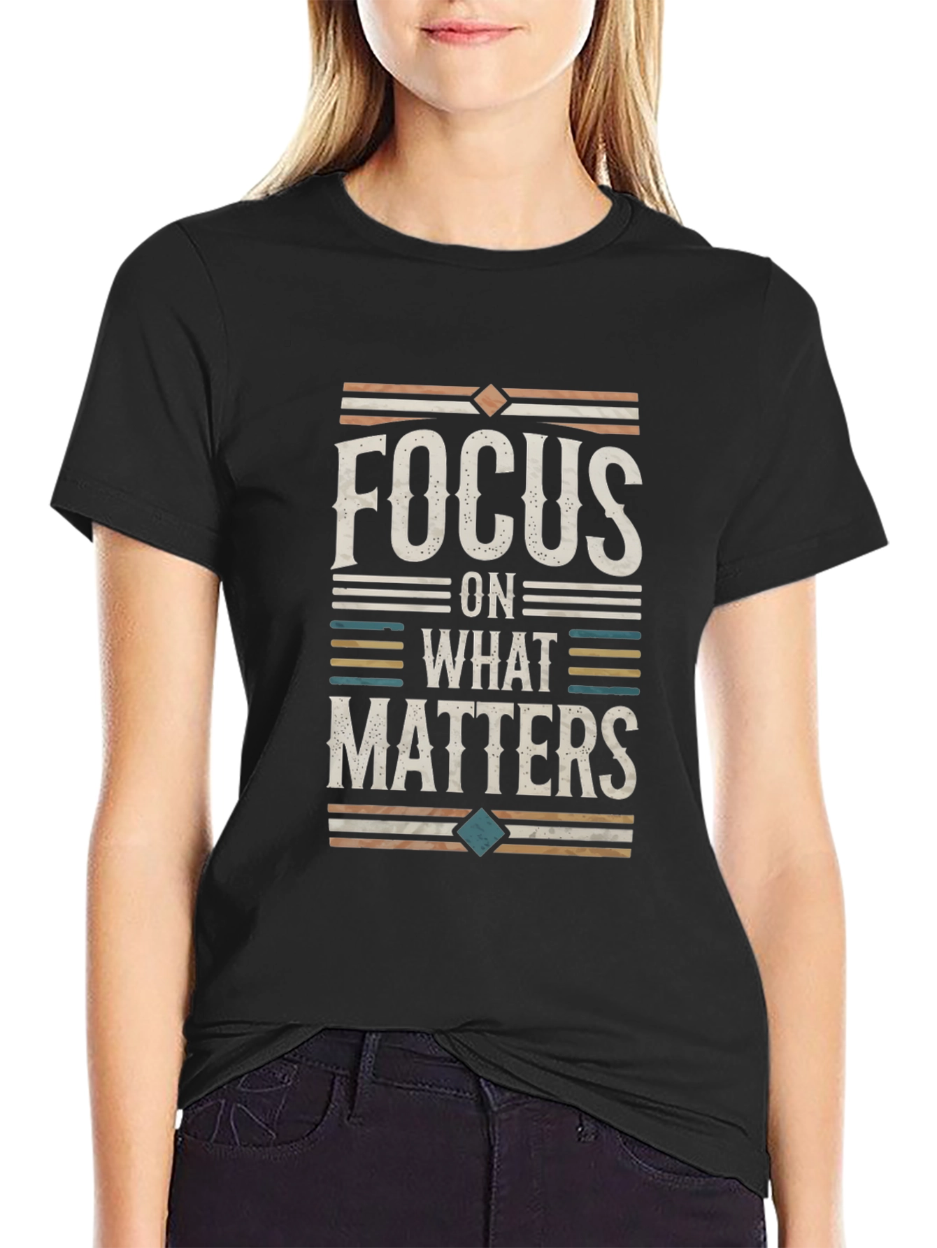 Black Focus on What Matters Graphic Tee view 2