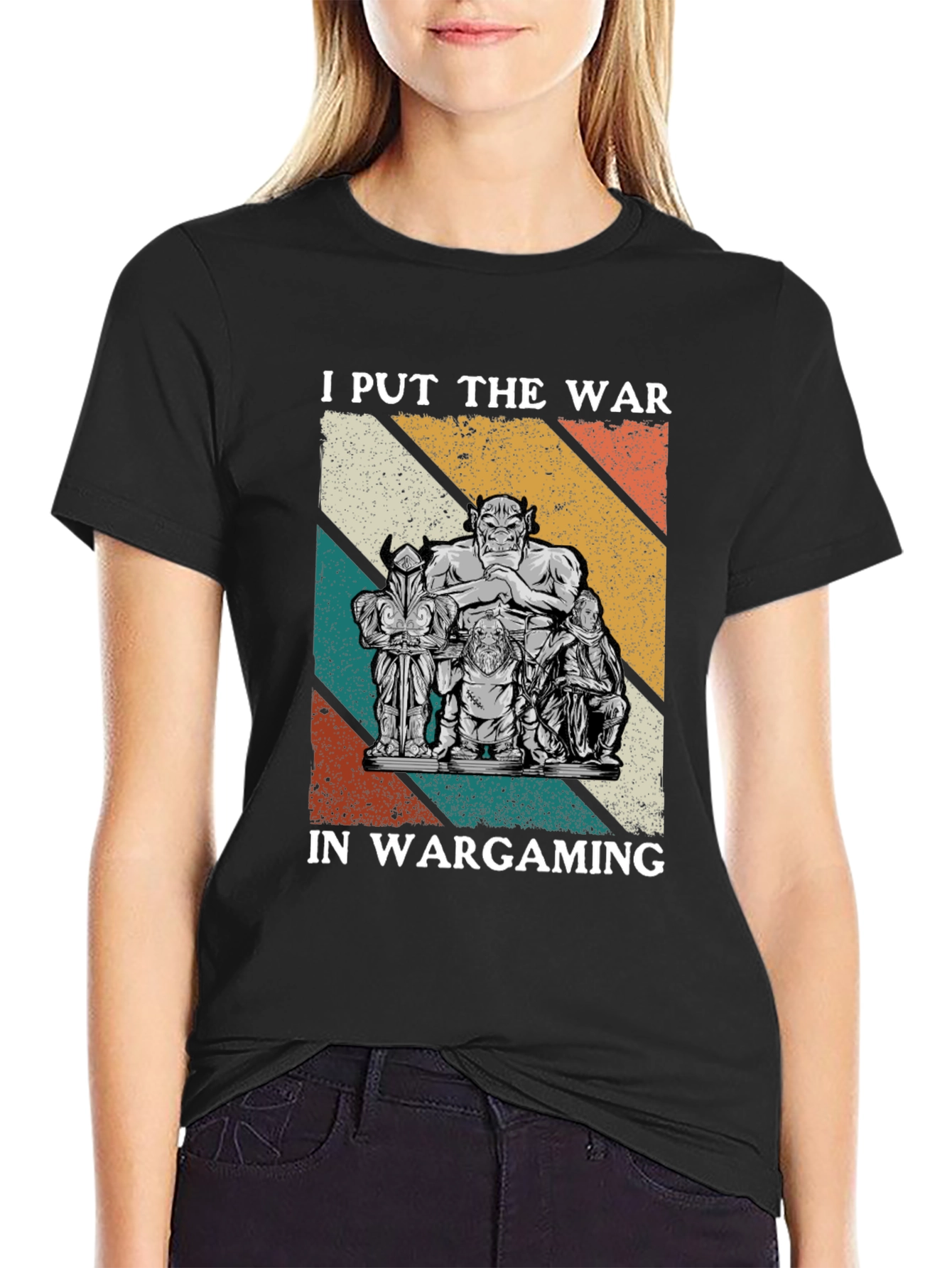 Black I Put The War In Wargaming T-Shirt view 2