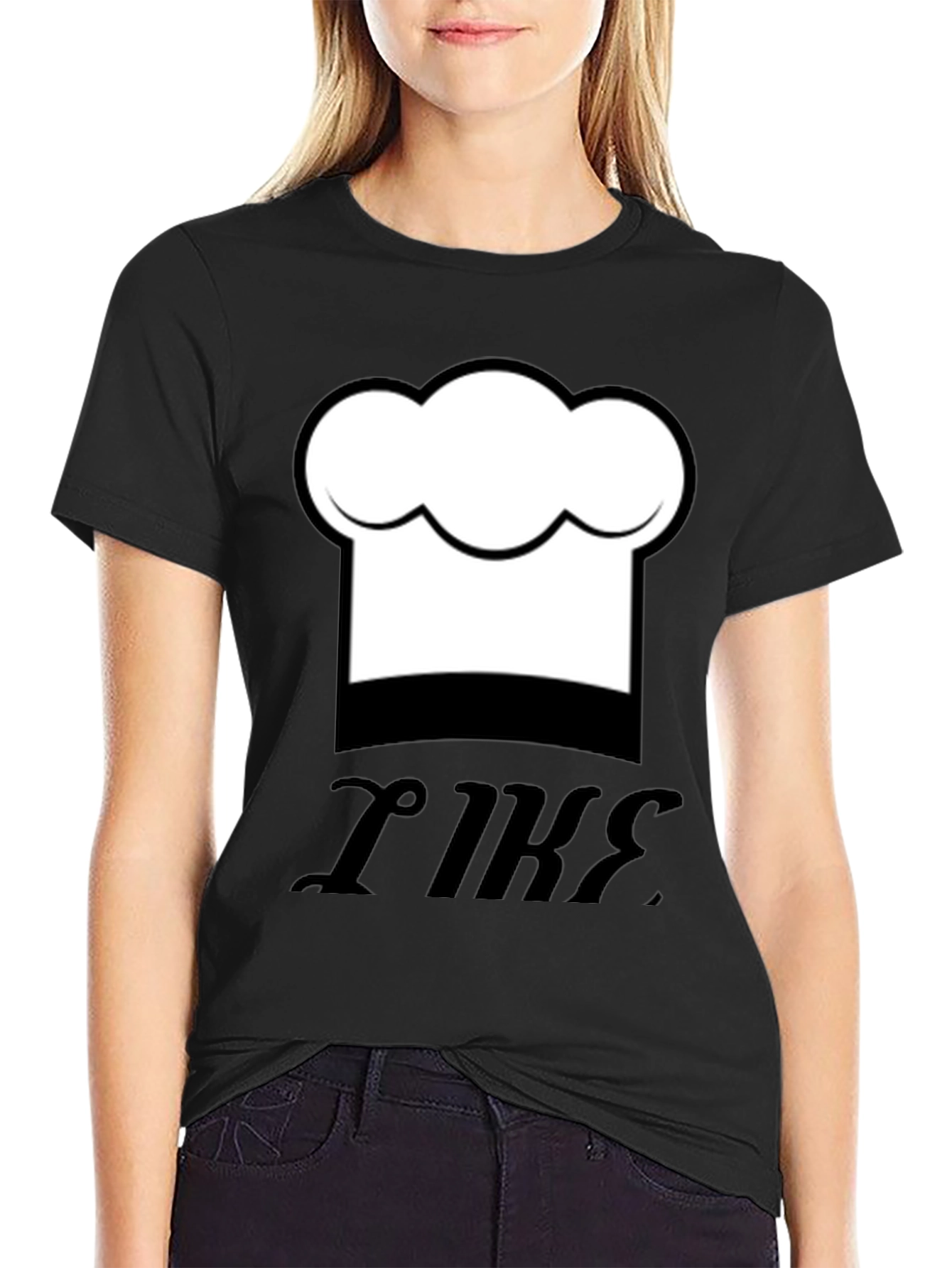 Black Chef Hat Graphic Black T-Shirt - Funny Cooking Tee view 2