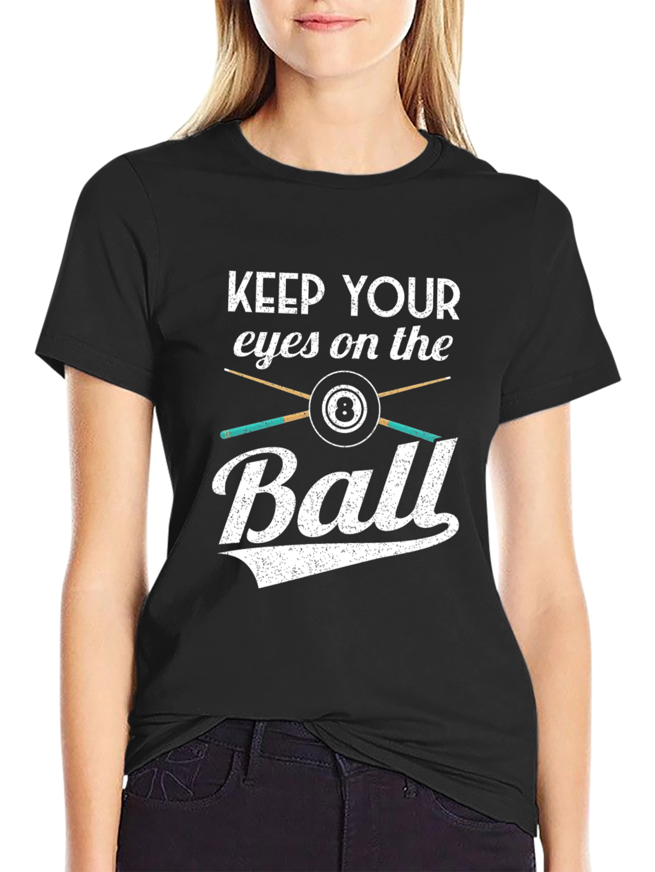Black Keep Your Eyes on the Ball Graphic Tee view 2