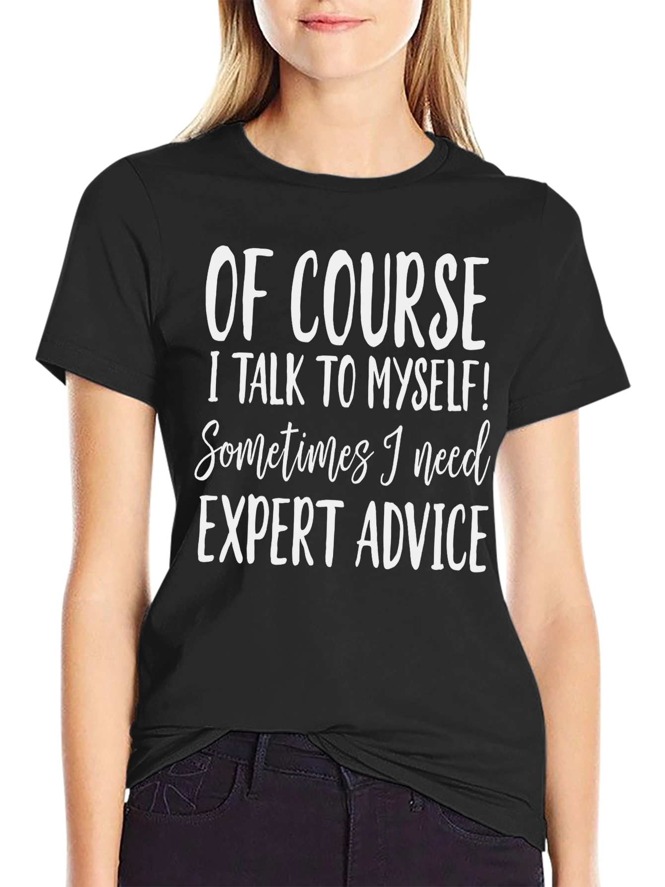 Black Funny "Expert Advice" Graphic T-Shirt view 2