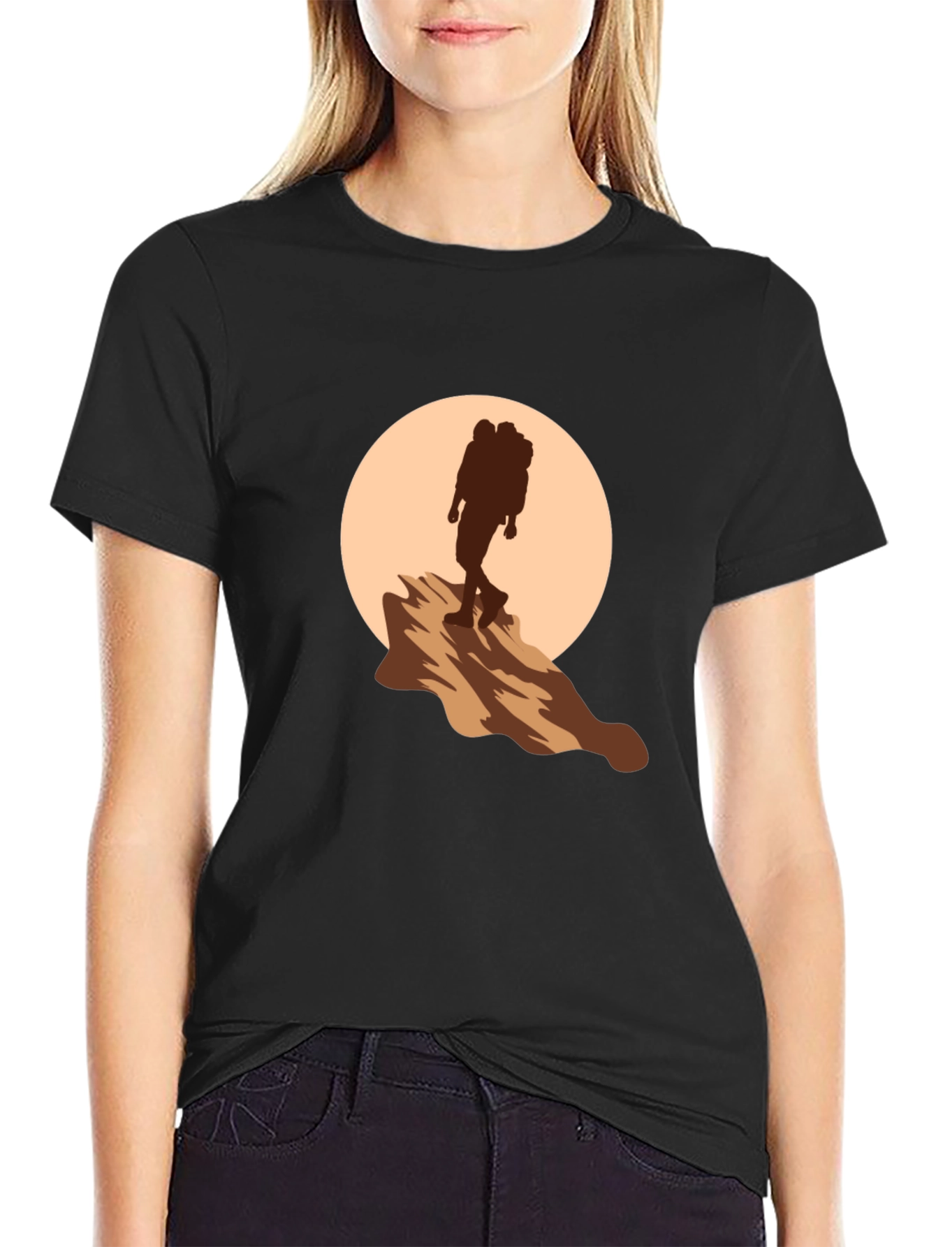 Black Hiking Silhouette Graphic Tee - Adventure Ready view 2