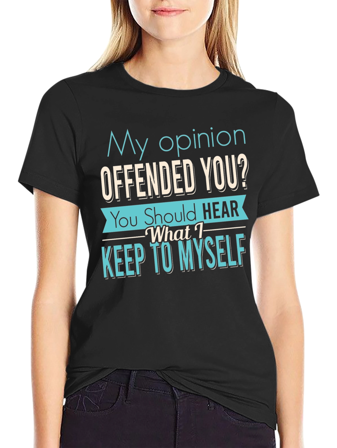 Black Offensive Opinion Graphic T-Shirt view 2