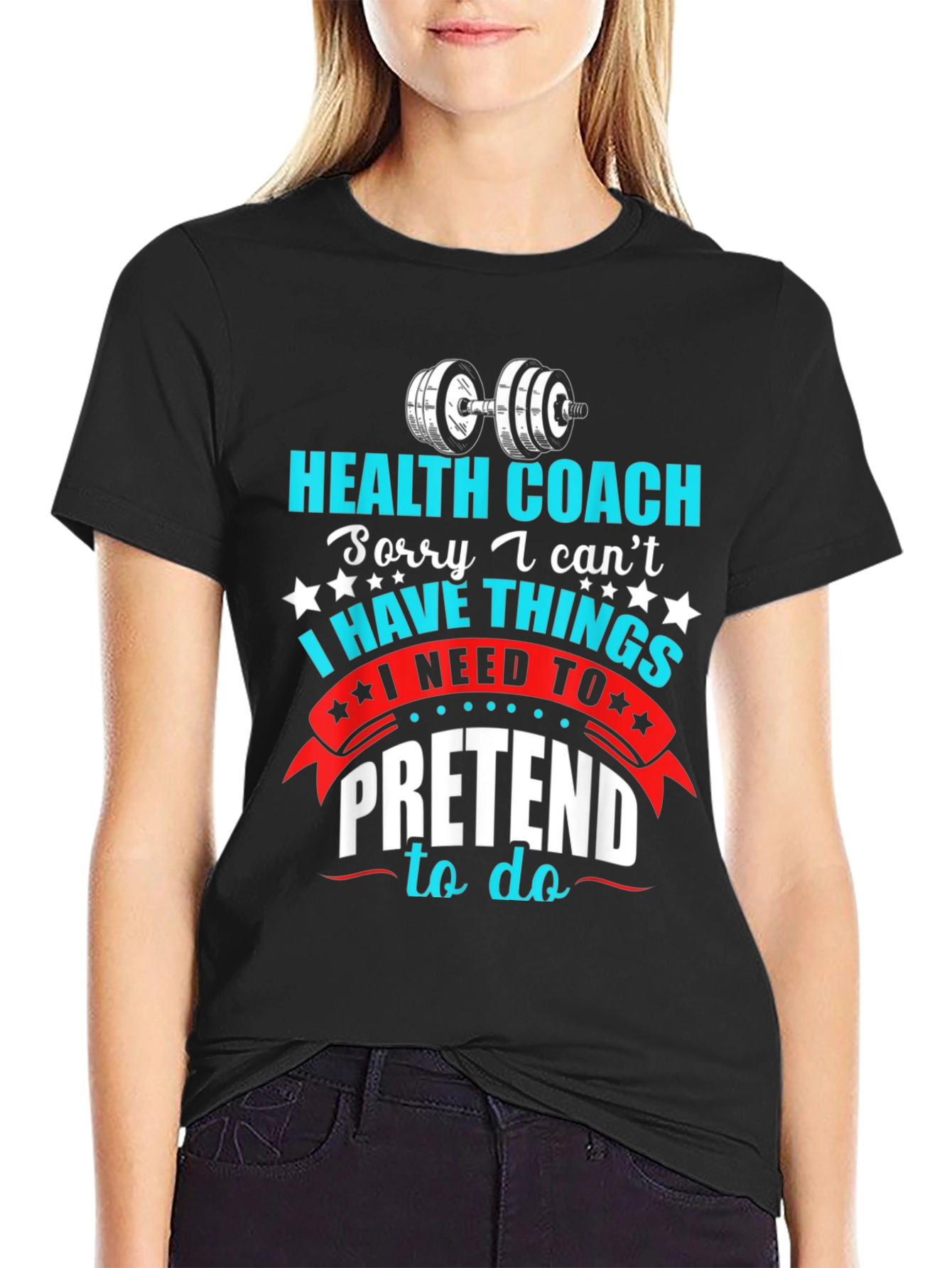 Black Health Coach T-Shirt - Funny Gym & Fitness Apparel view 2