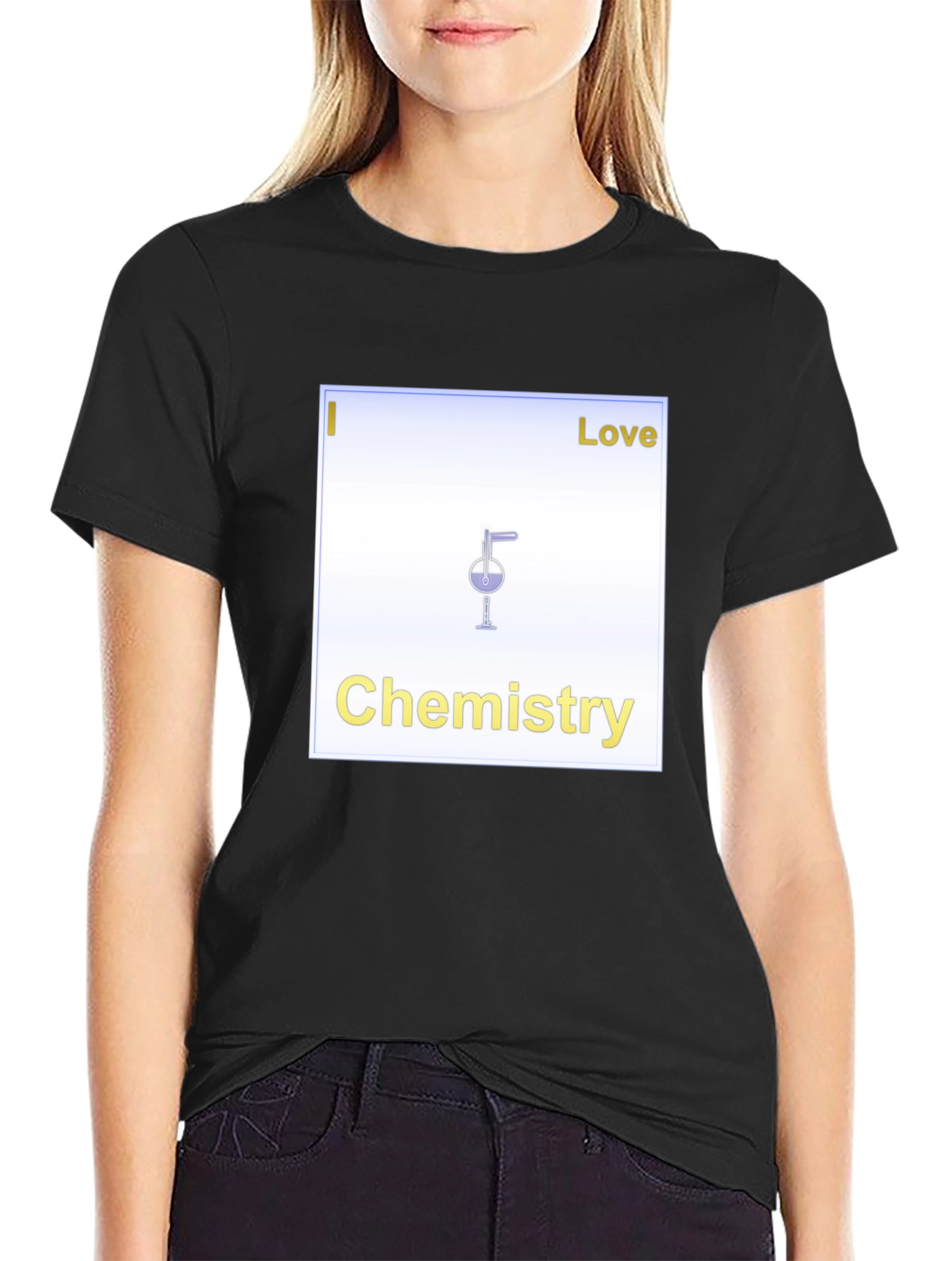 Black I Love Chemistry T-Shirt - Science Geek Tee view 2
