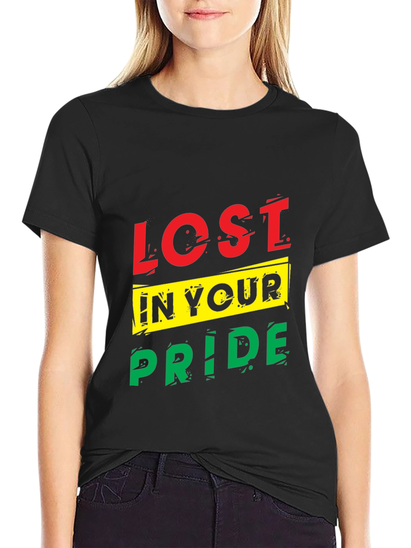 Black Lost In Your Pride Graphic T-Shirt - Black view 2