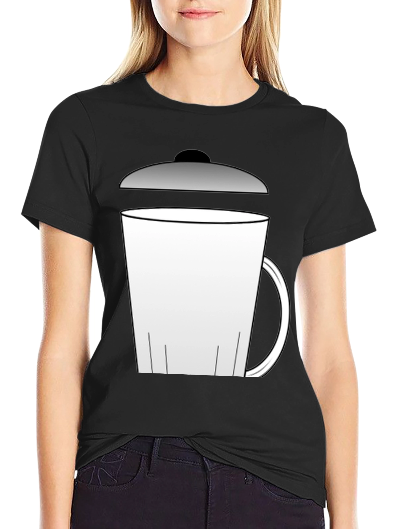 Black Novelty Trash Can T-Shirt - Funny Graphic Tee view 2