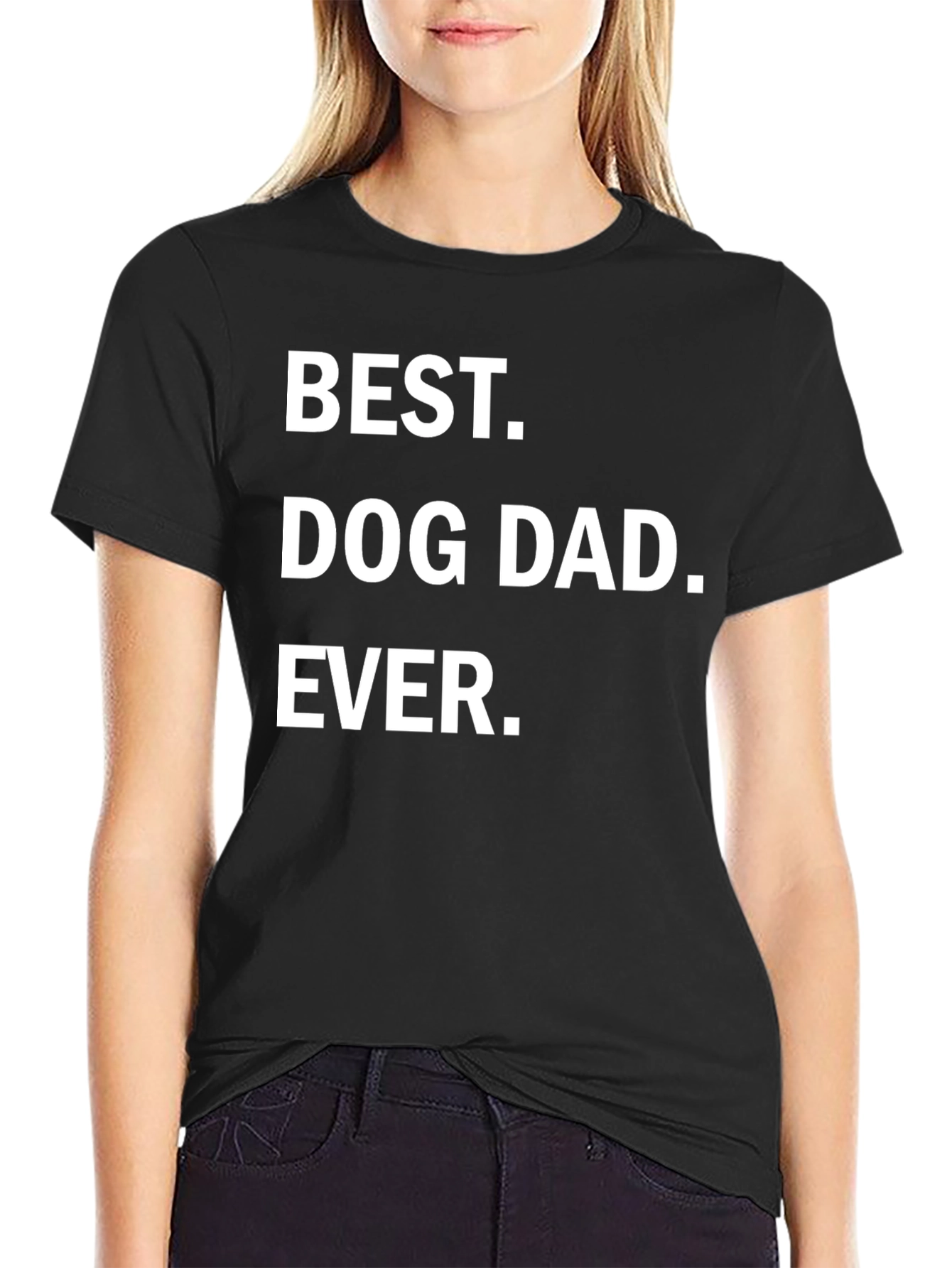 Black Best Dog Dad Ever T-Shirt - Black Graphic Tee view 2