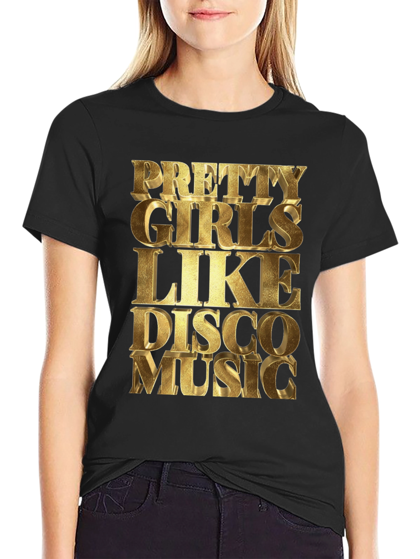 Black Pretty Girls Like Disco Music Graphic Tee view 2