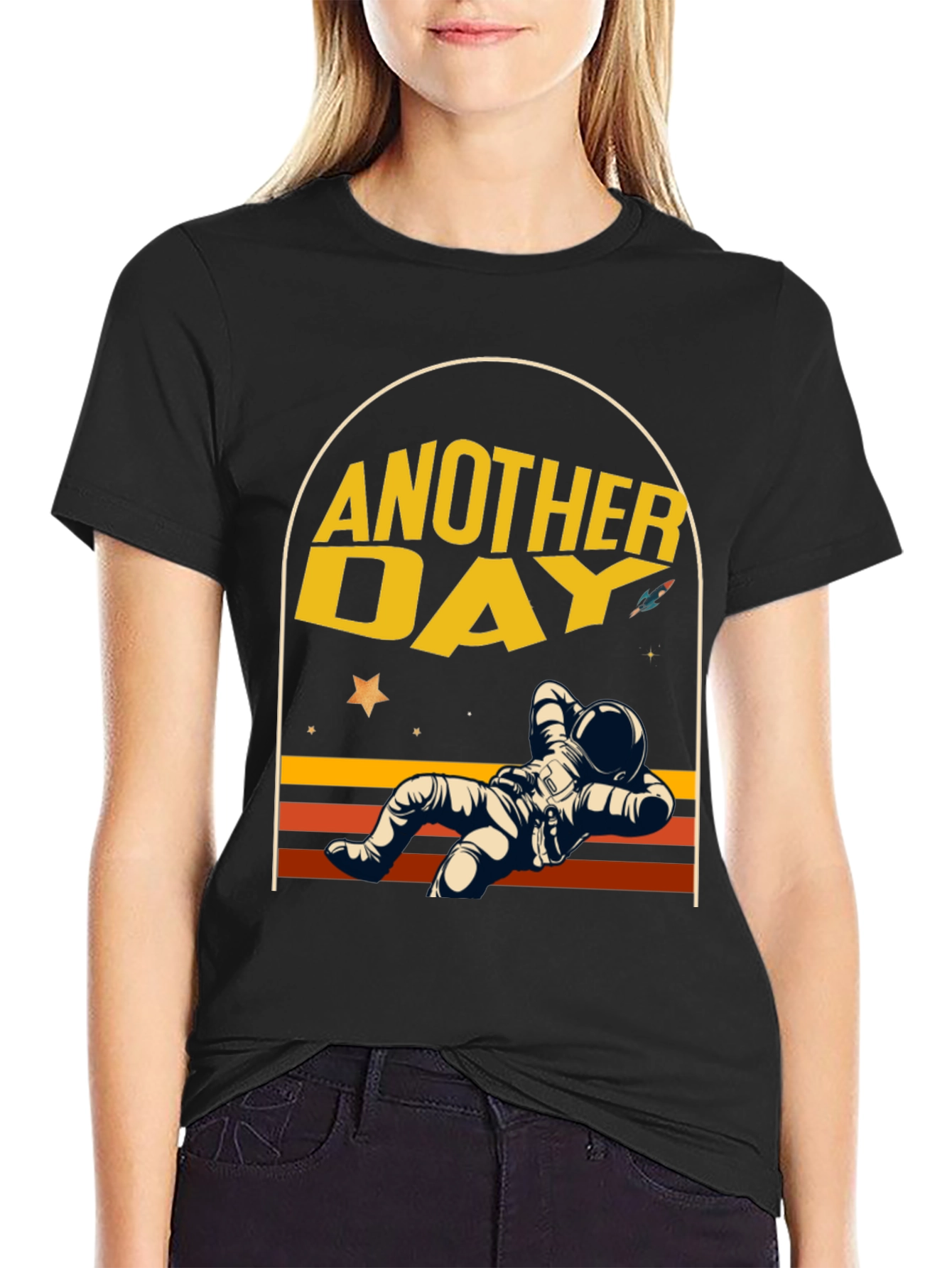 Another Day Astronaut Relaxing Graphic T-Shirt - 2