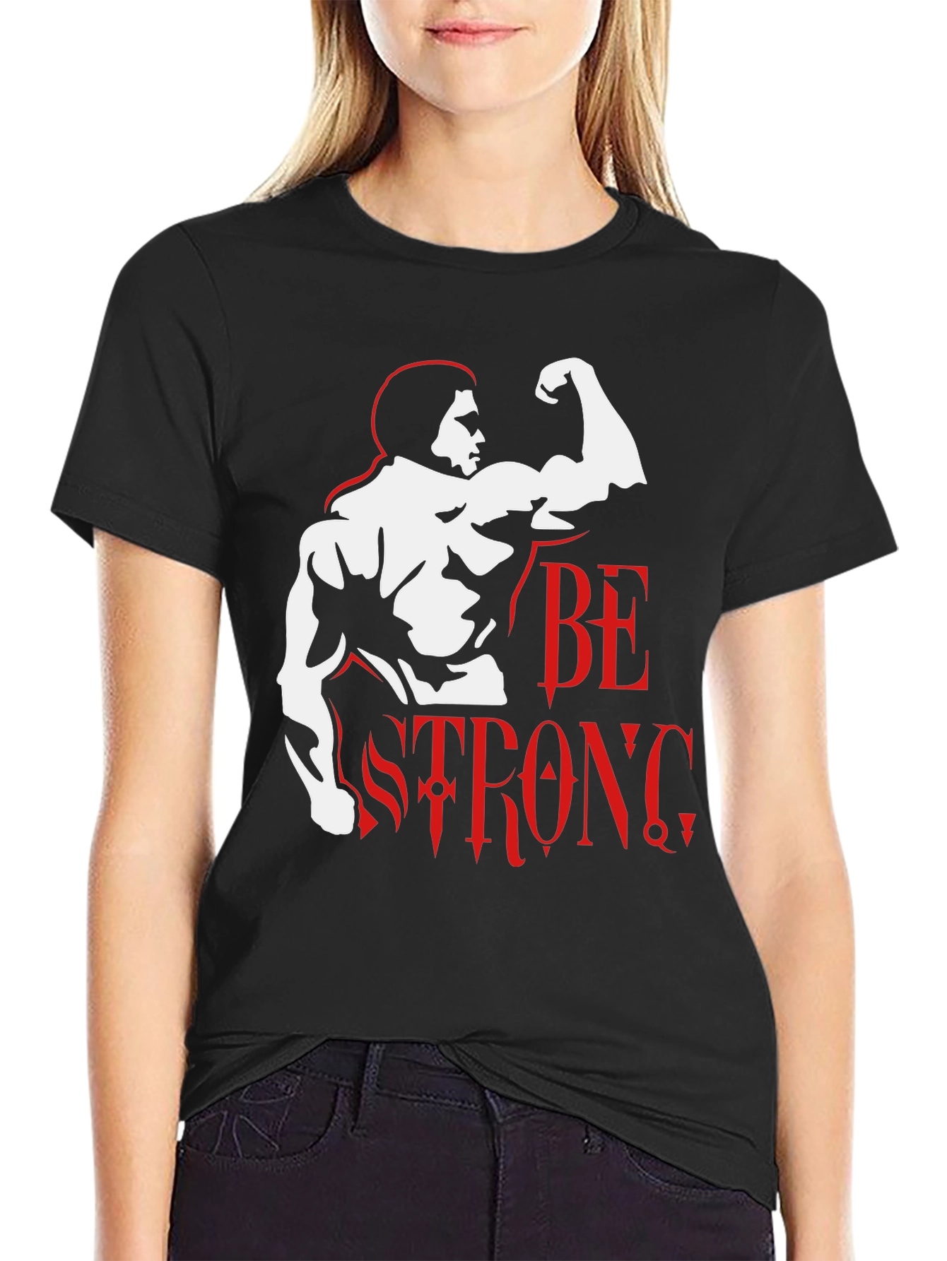 Black Be Strong Graphic T-Shirt - Black view 2